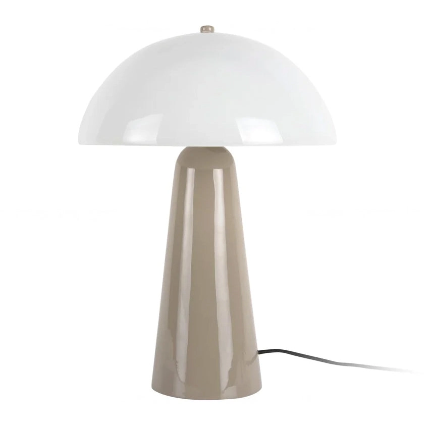 Lámpara de mesa metal taupe brillante vidrio opal Ø30xH42 cm E27 - PGLS0088
