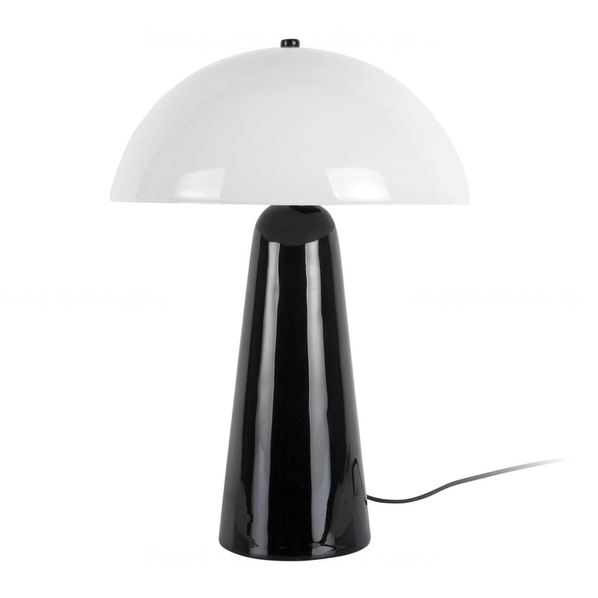 Lámpara de mesa metal negro brillante vidrio opal Ø30xH42 cm E27 - PGLS0090