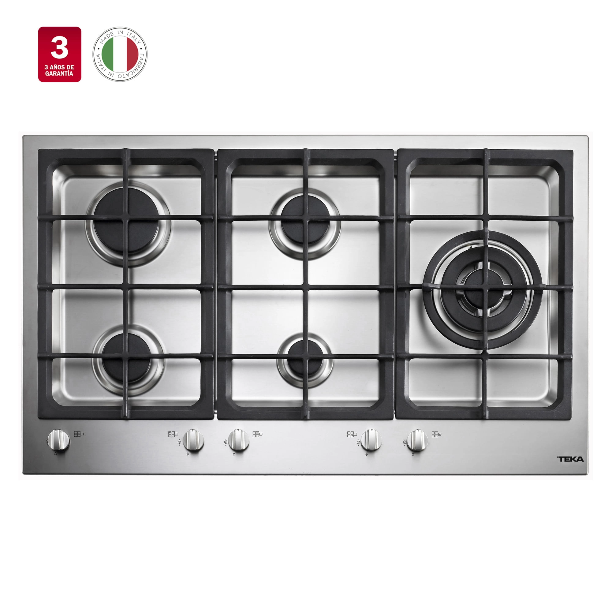 Encimera Inoxidable Gas EW 5q Triple Anillo Empotrada 90 cm