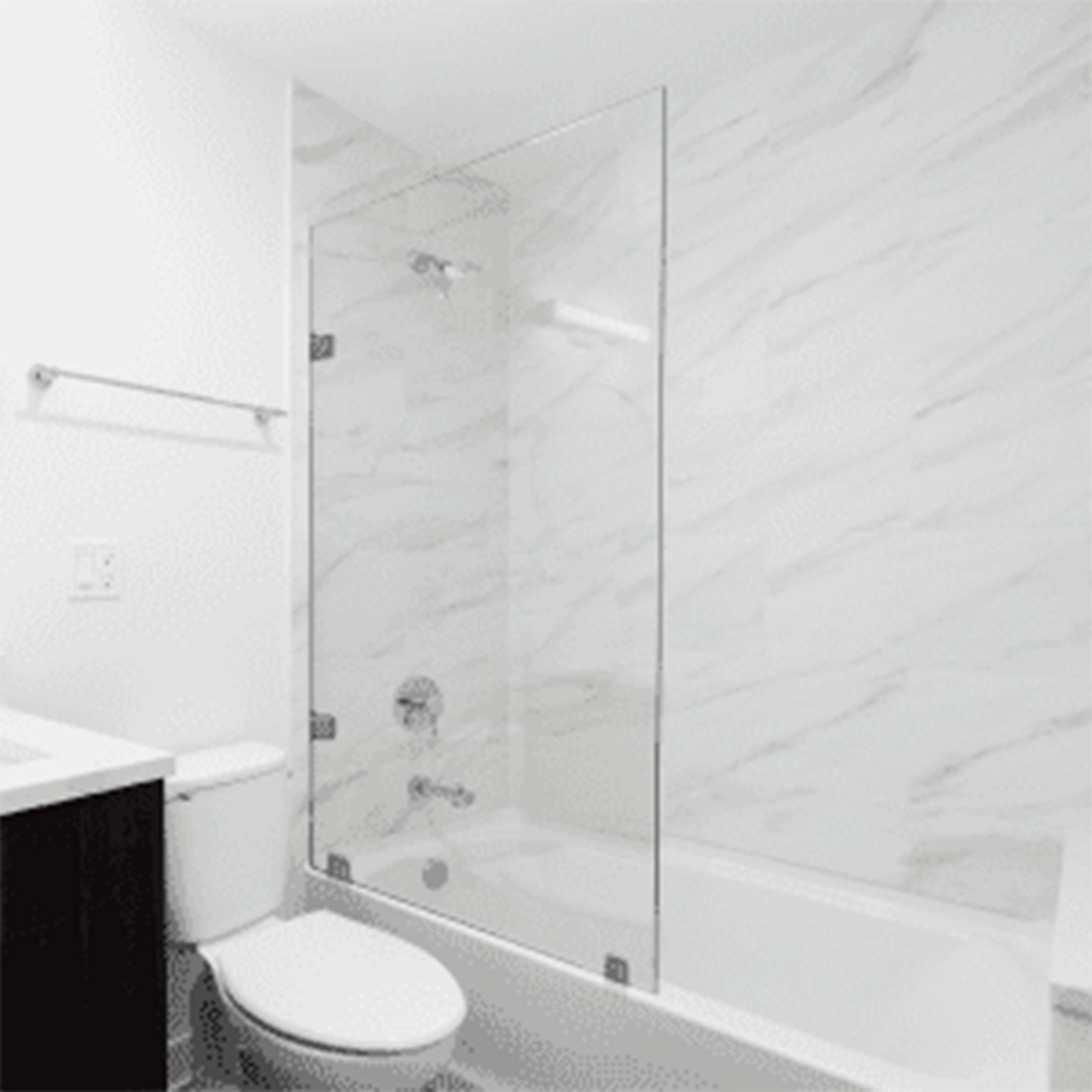 Mampara fija Civita de Tina negro mate 1000x1500 mm