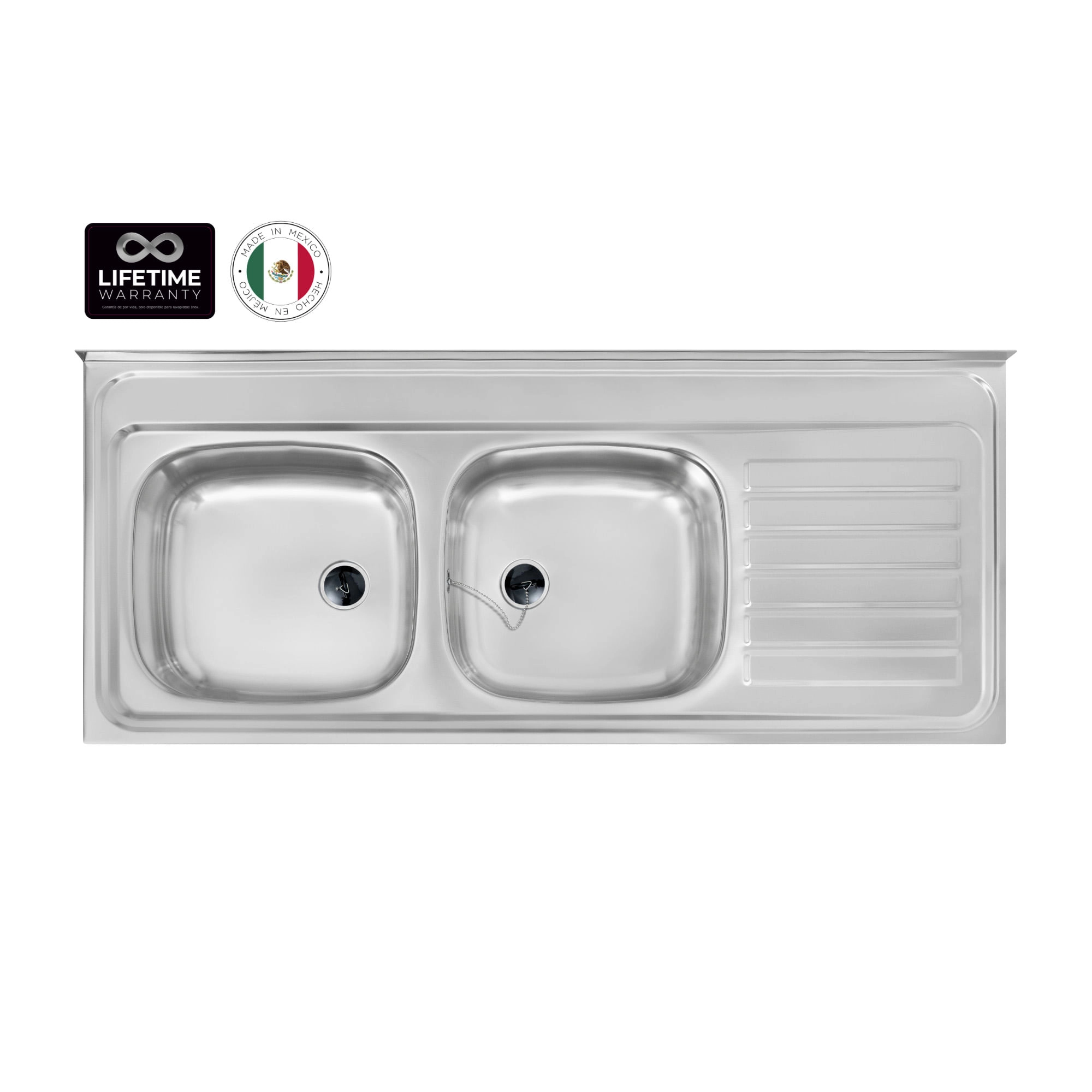 Lavaplatos Teka 2 Cubetas Y Escurridor Acero Inoxidable 1200x500x160 mm