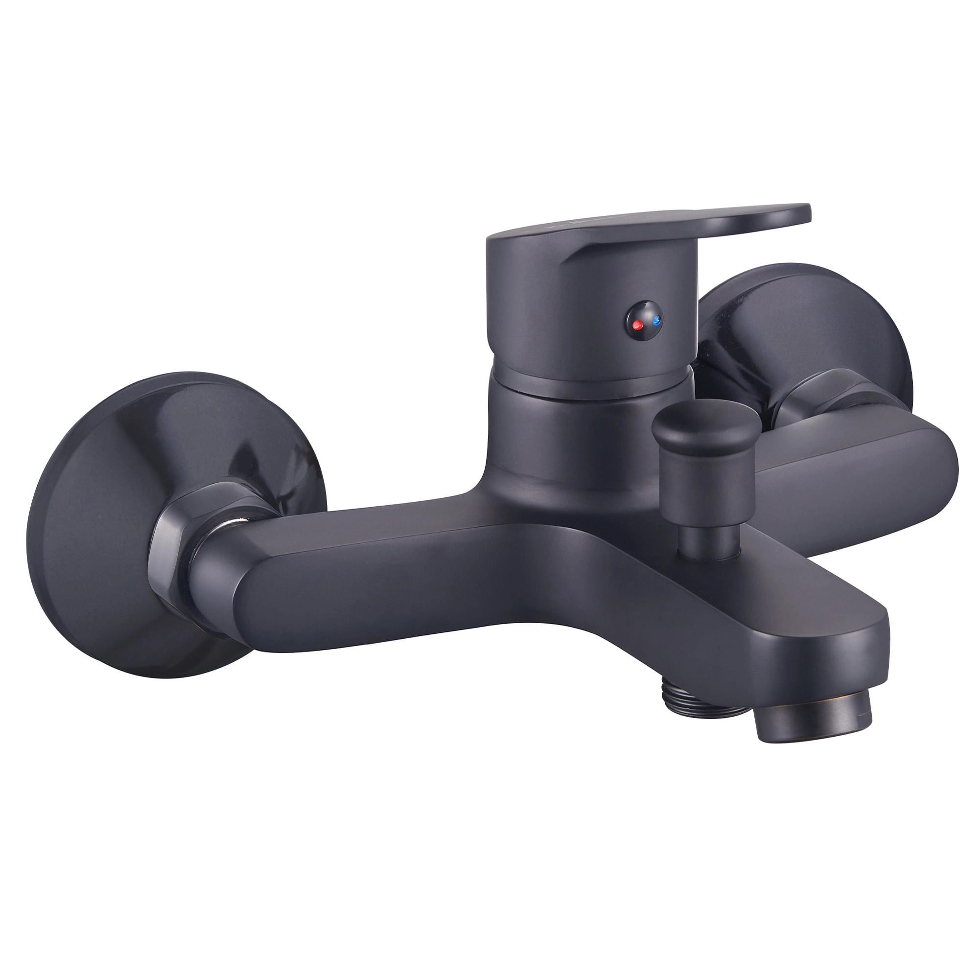 Griferia Ducha Tina Style Expuesta Con Set Soporte Ducha Negro Mate