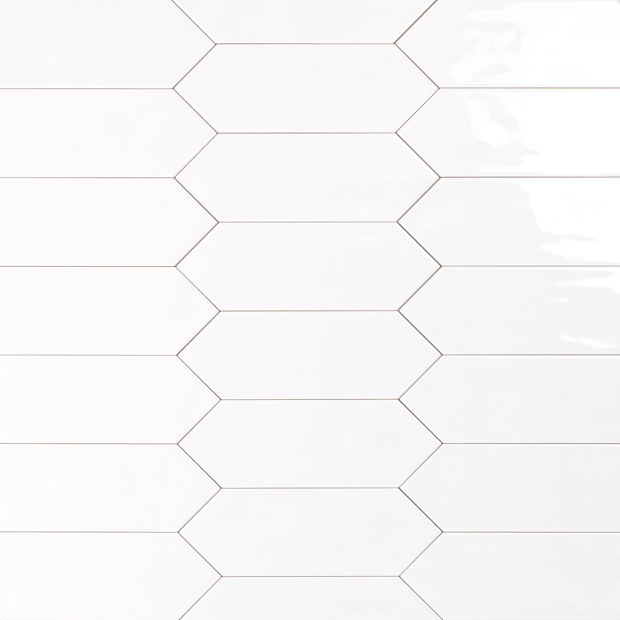 Cerámica Muro Picket White Brillante 10x30 cm