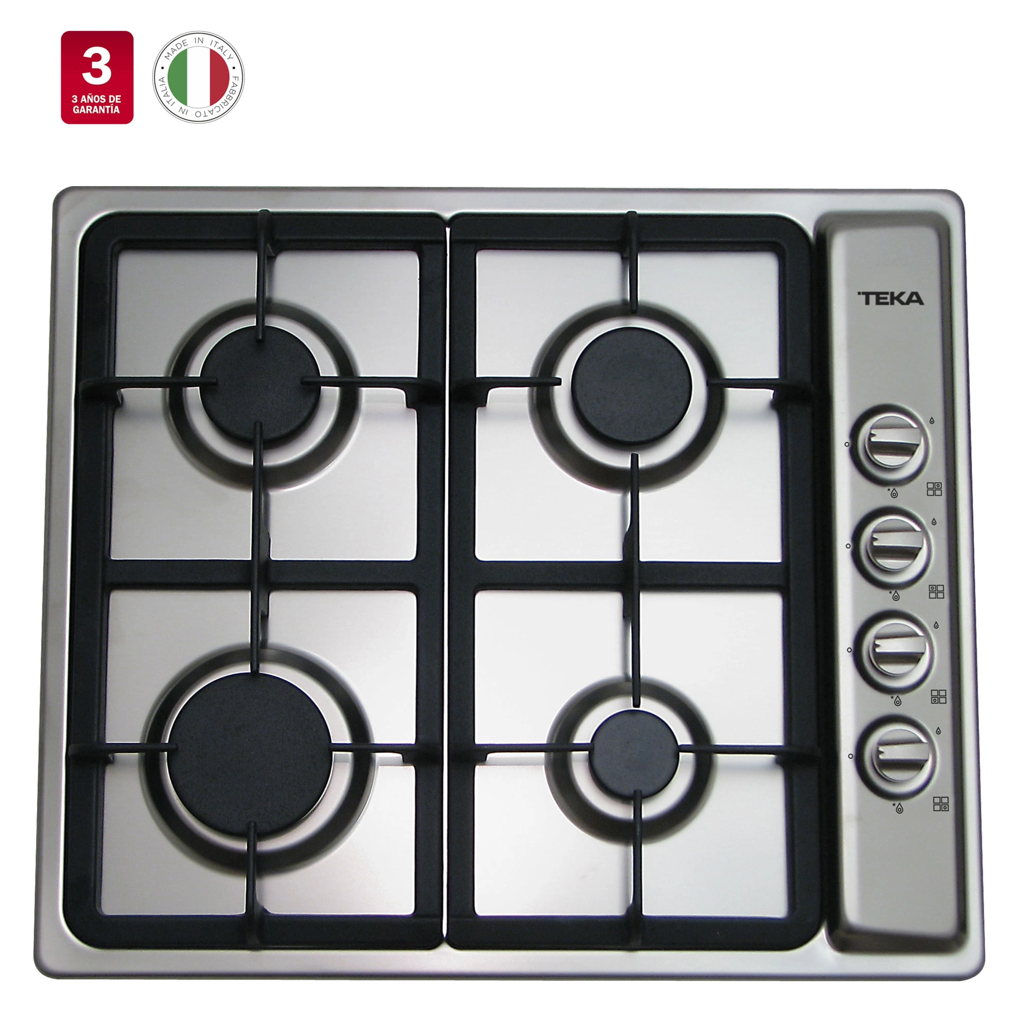 Encimera Inoxidable Gas 4q Empotrada 60 cm