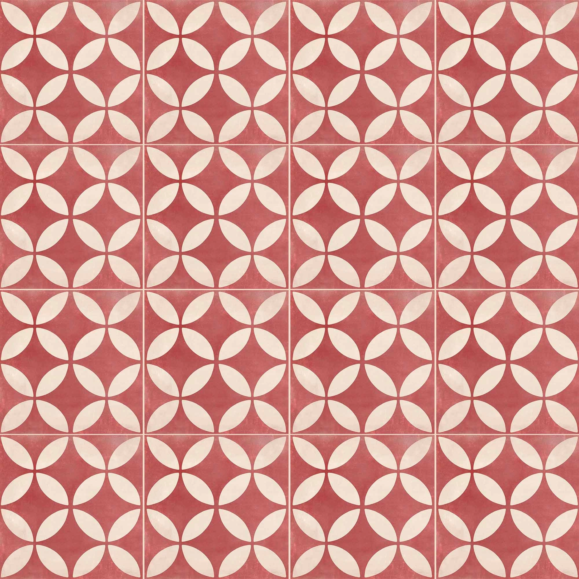 Porcelanato Venti Boost Classic Rojo/Blanco Carpet 1 20x20 cm