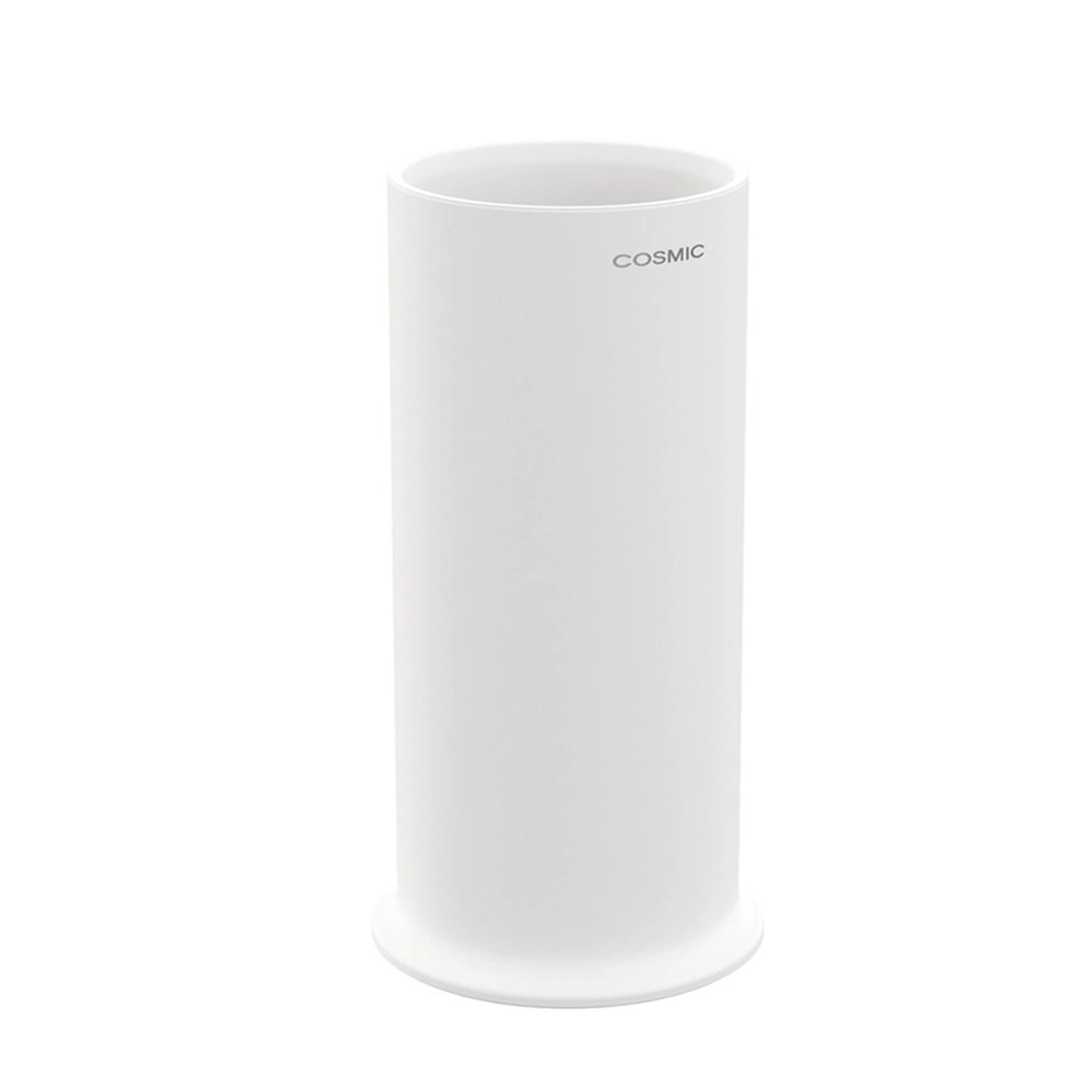 Vaso Portacepillo de Sobreponer Geyser Blanco Mate 73x73x140mm
