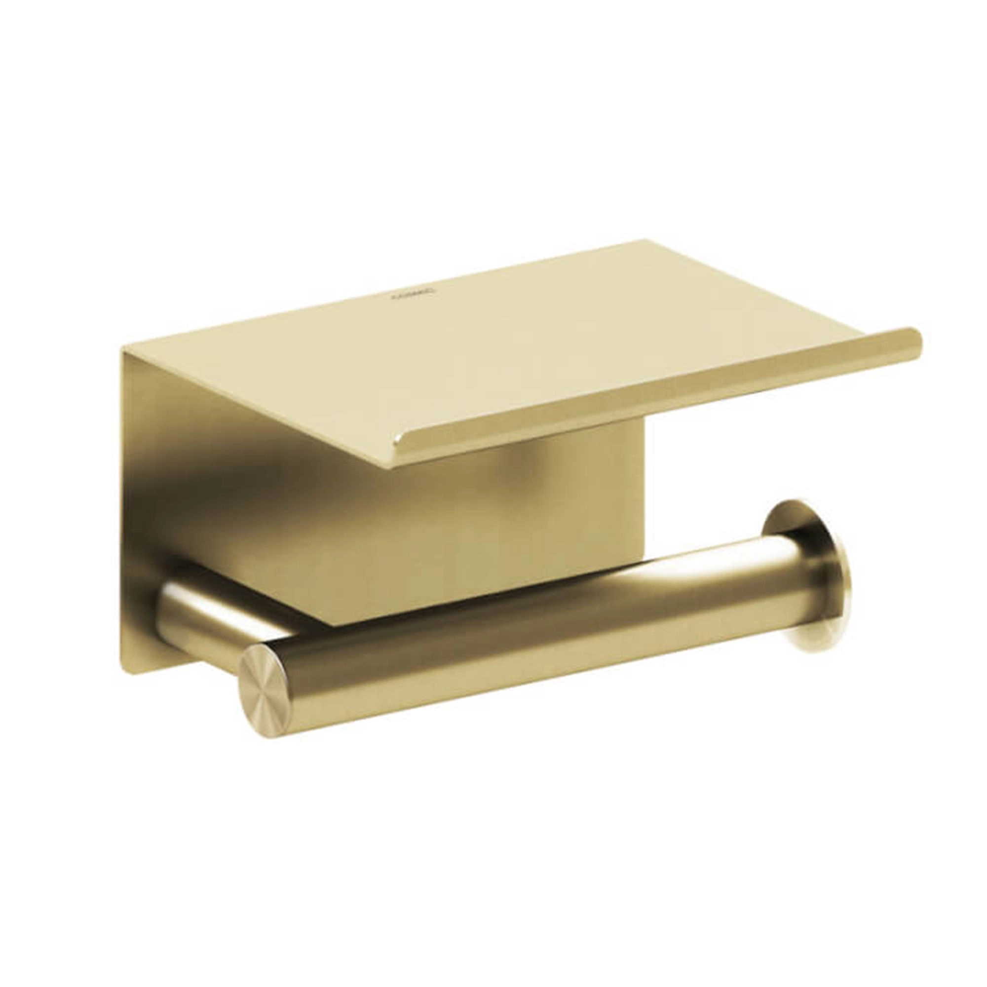 Portarrollo Con Tapa Architect S+ Dorado Cepillado 150x120x90mm