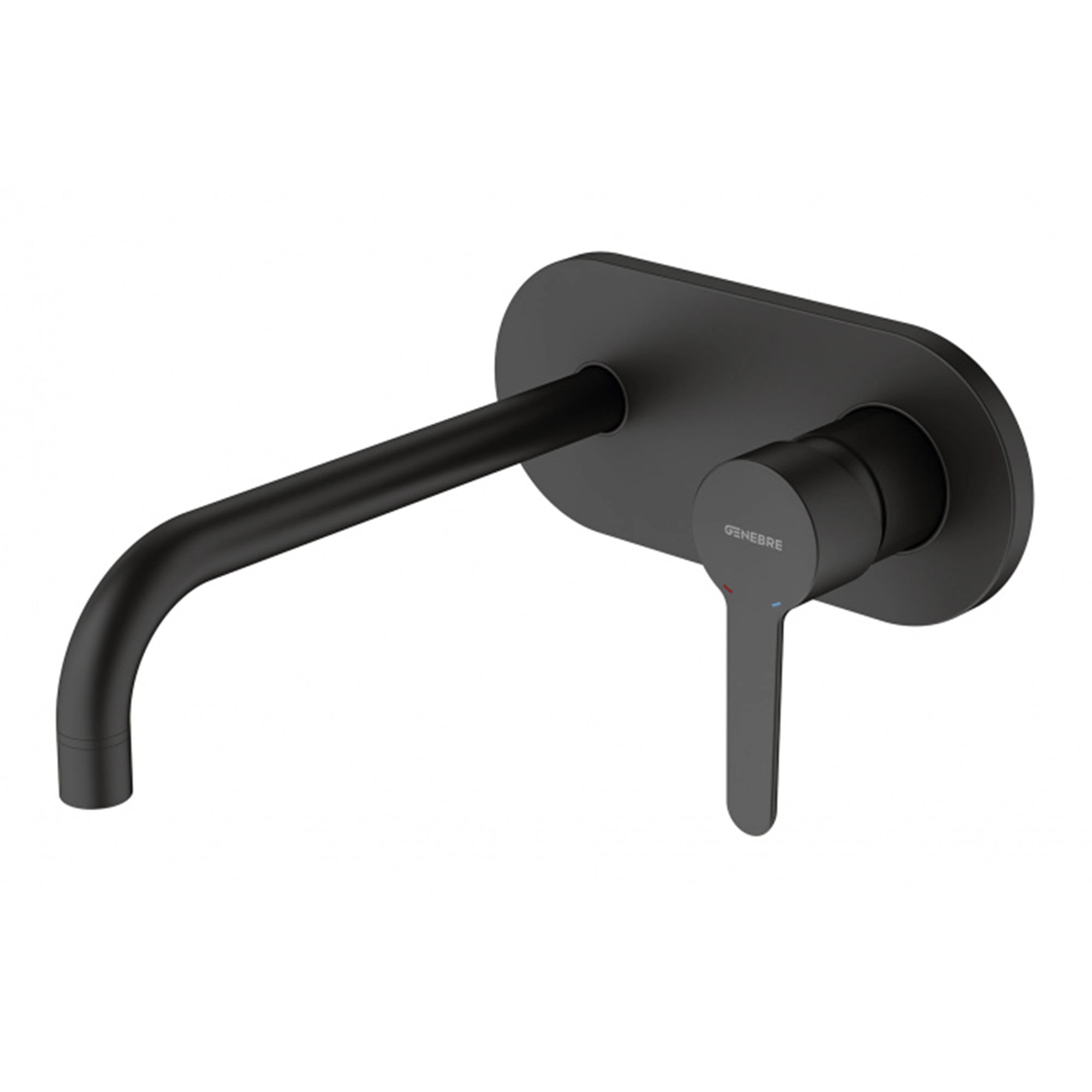 Grifería Lavamanos Oslo Muro 22 cm S/Desagüe Negro Mate