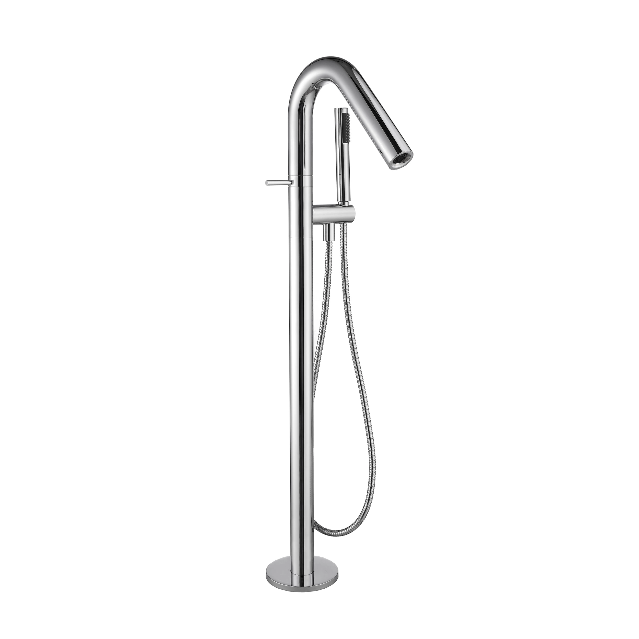 Grifería Tina Pie Curve C/Ducha Fono, Flexible, Soporte Cromo