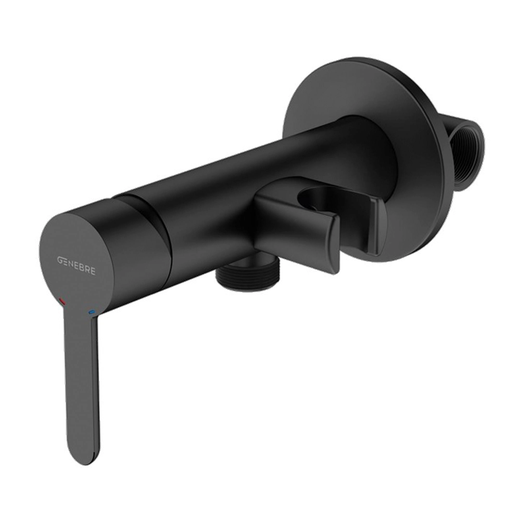 Mezclador Ducha Higienica Oslo Expuesta con Soporte Ducha Negro Mate