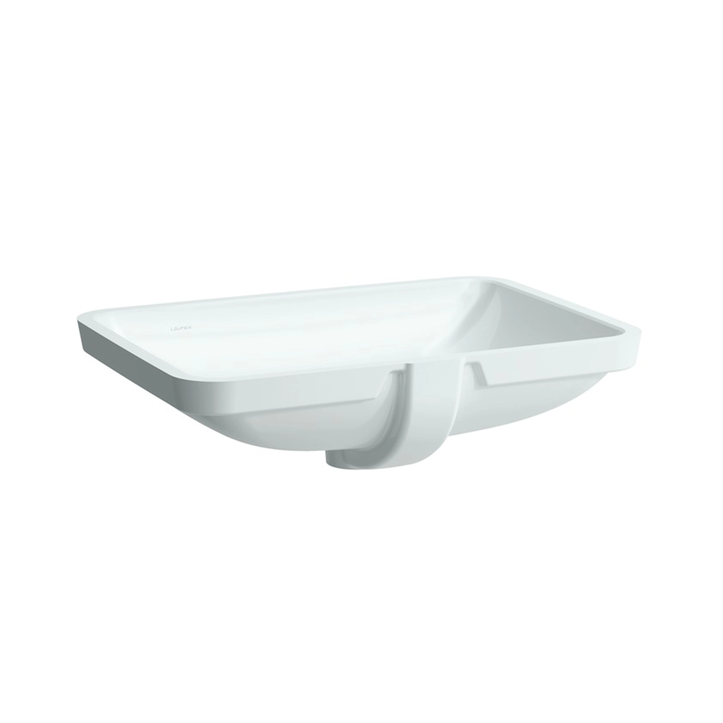 Lavamanos Pro S Bajo Cubierta Rectangular con Fijaciones y Rebalse Blanco 49x36