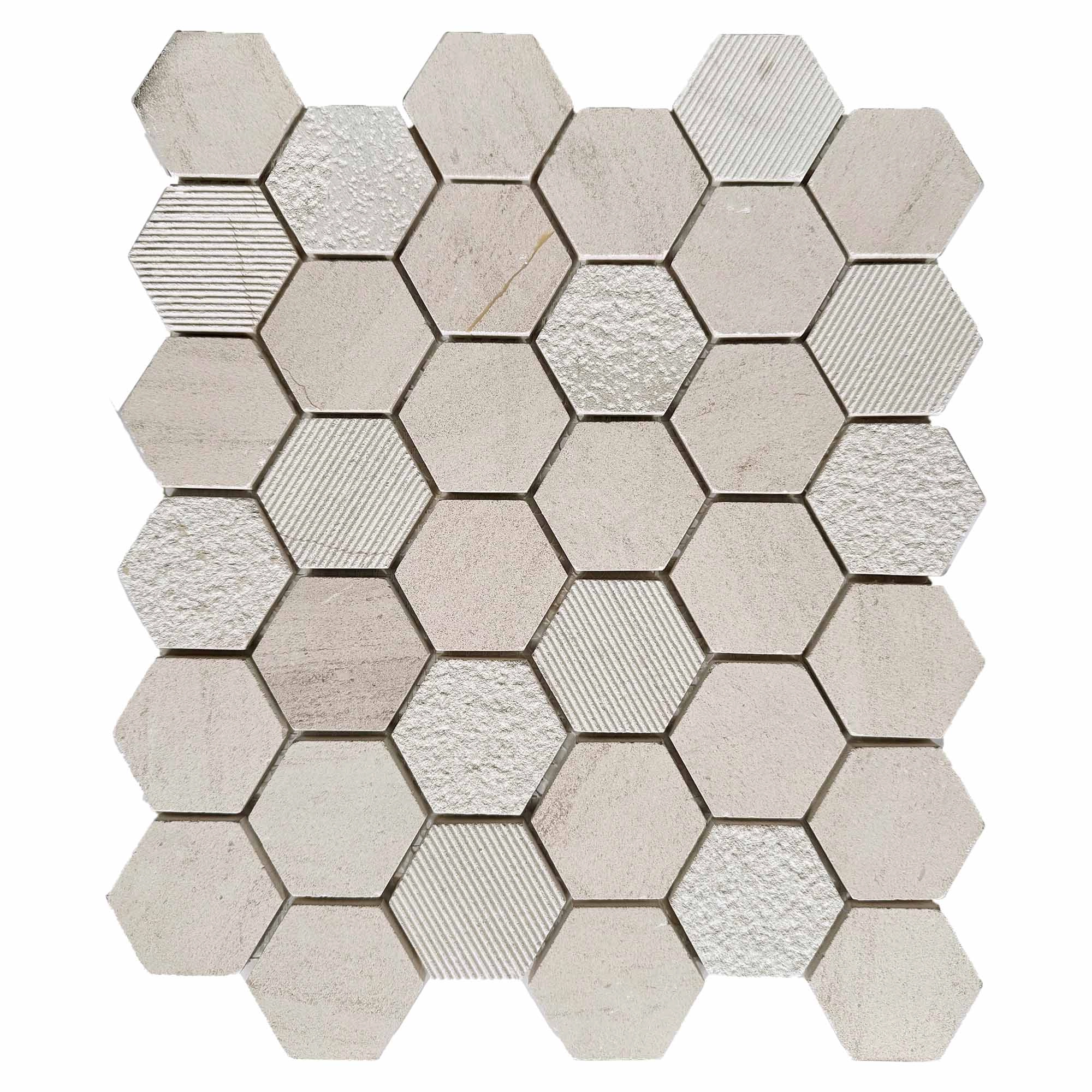 Mosaico Marfil Mix Hexagon 30x30 cm
