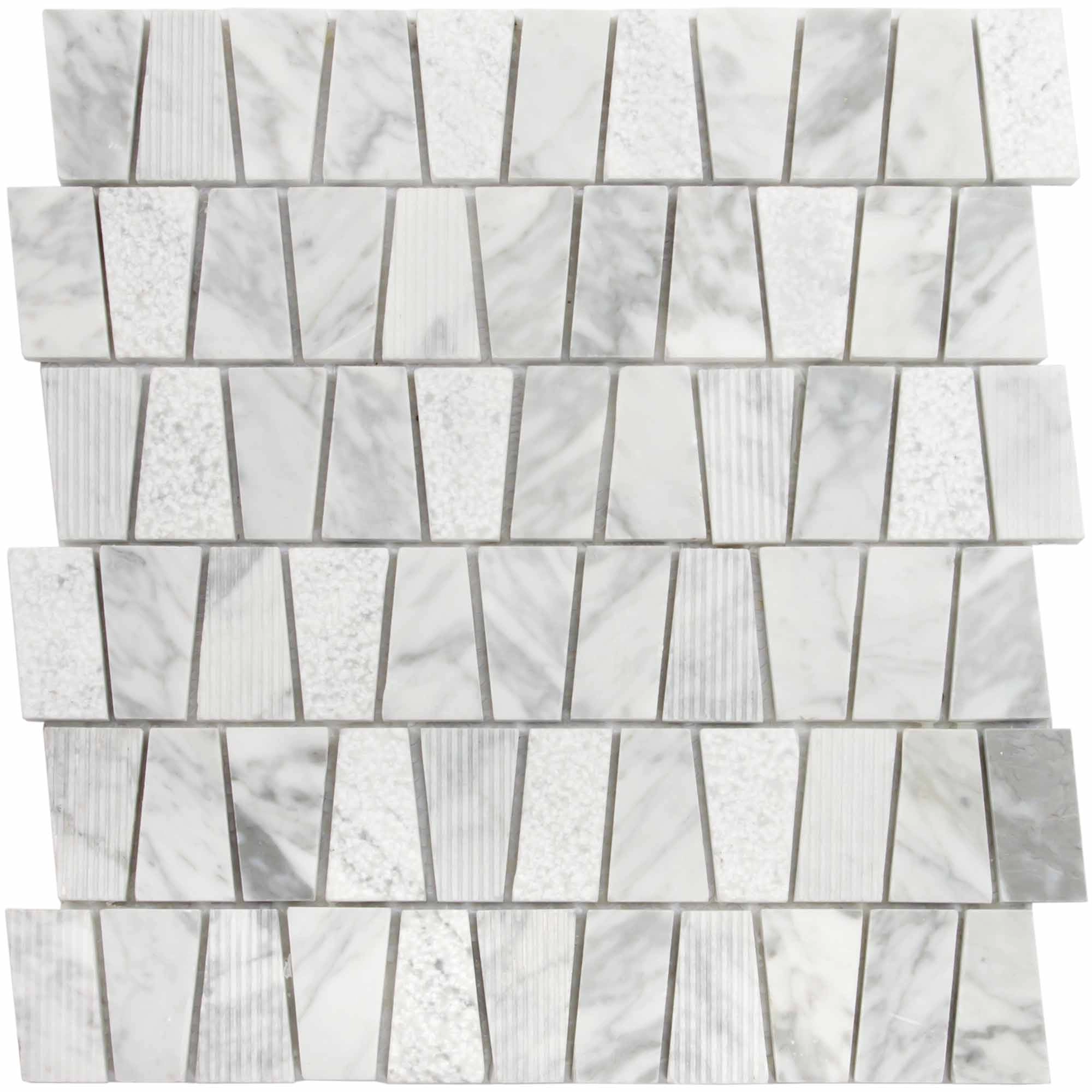 Mosaico Carrara Mix Polygon 30x30 cm