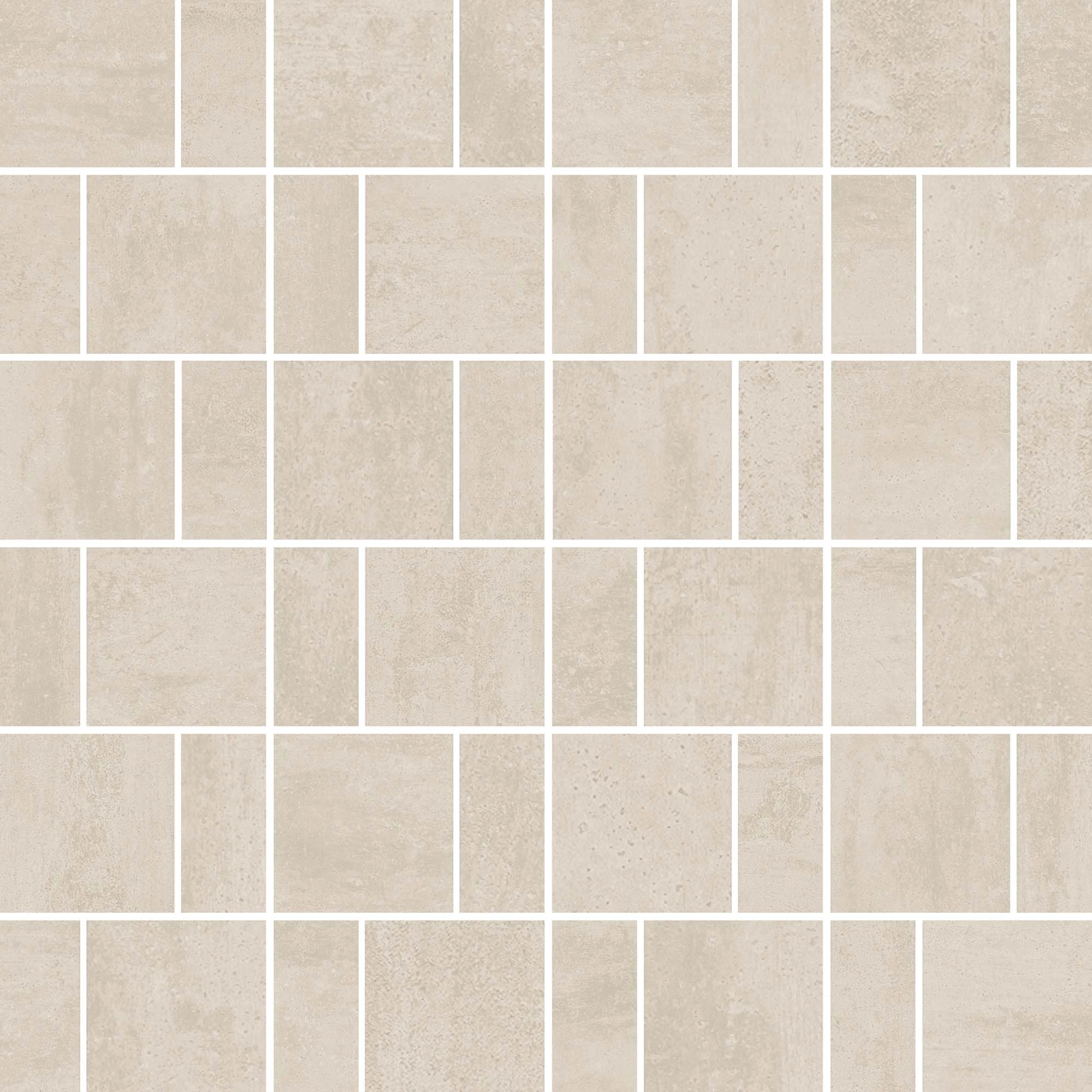 Porcelanato Mosaico Rythim Sintese Off White Blanco Mate 30x30 cm