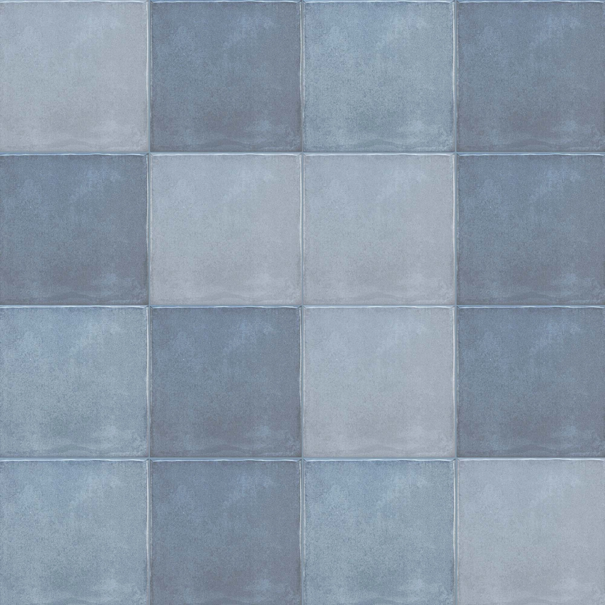 Cerámica Muro Olaria Blue Brillante 15.4x15.4 cm