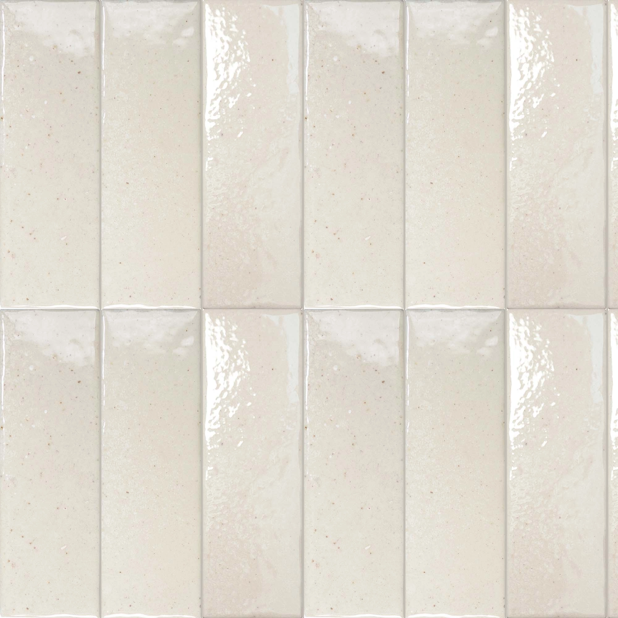 Porcelanato Sabil Flour Blanco Brillo 5x15 cm