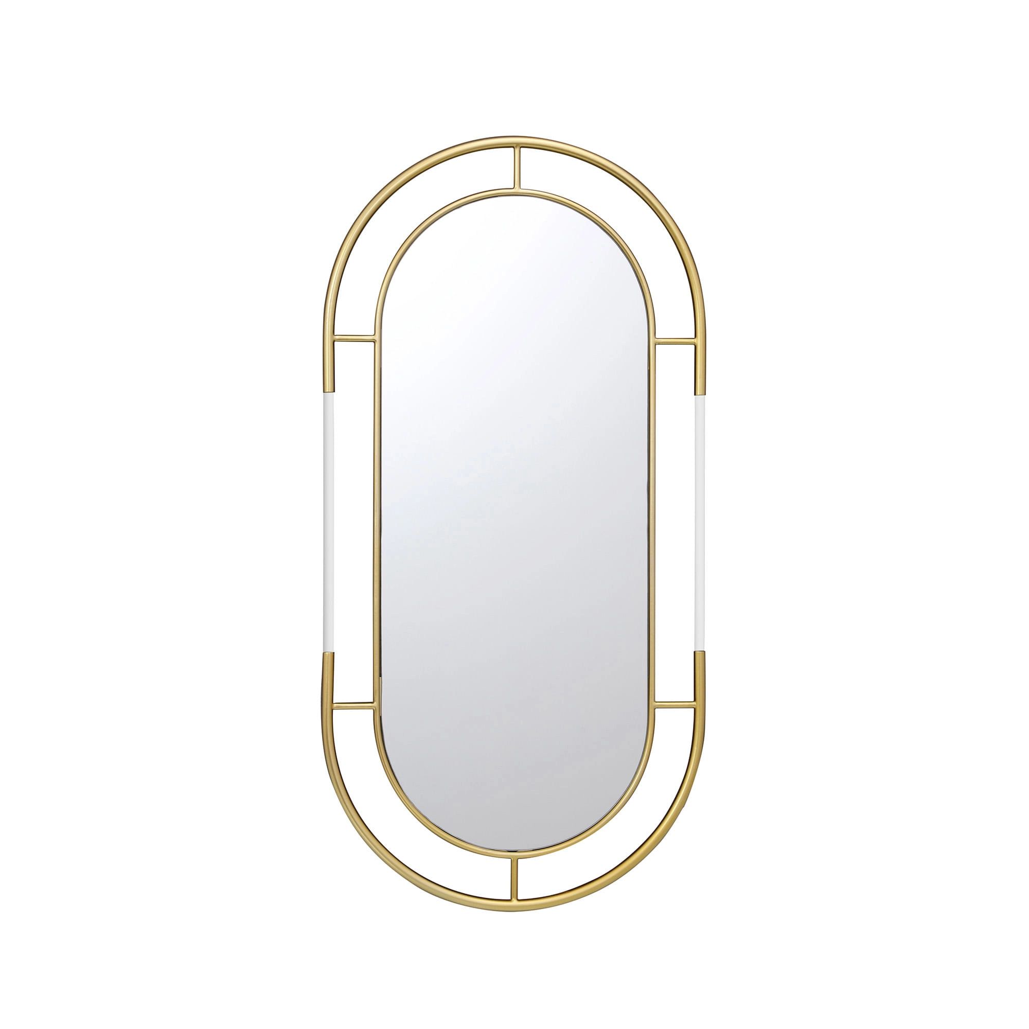 Espejo Geometric Ovalado Dorado 40x80 cm