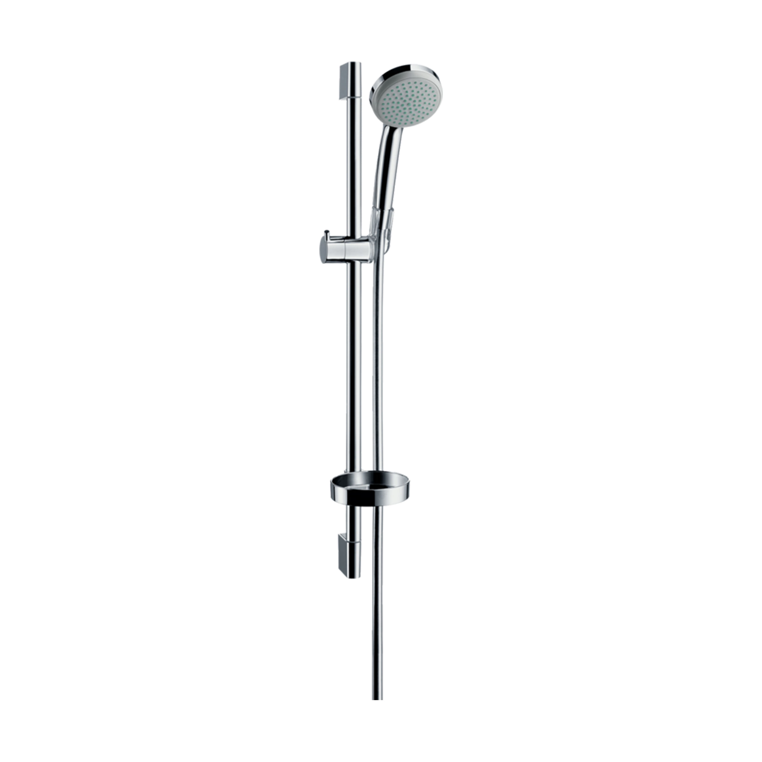 Set Barra Croma Soporte, Ducha Fono, Jabonera y Flexible Cromado 65