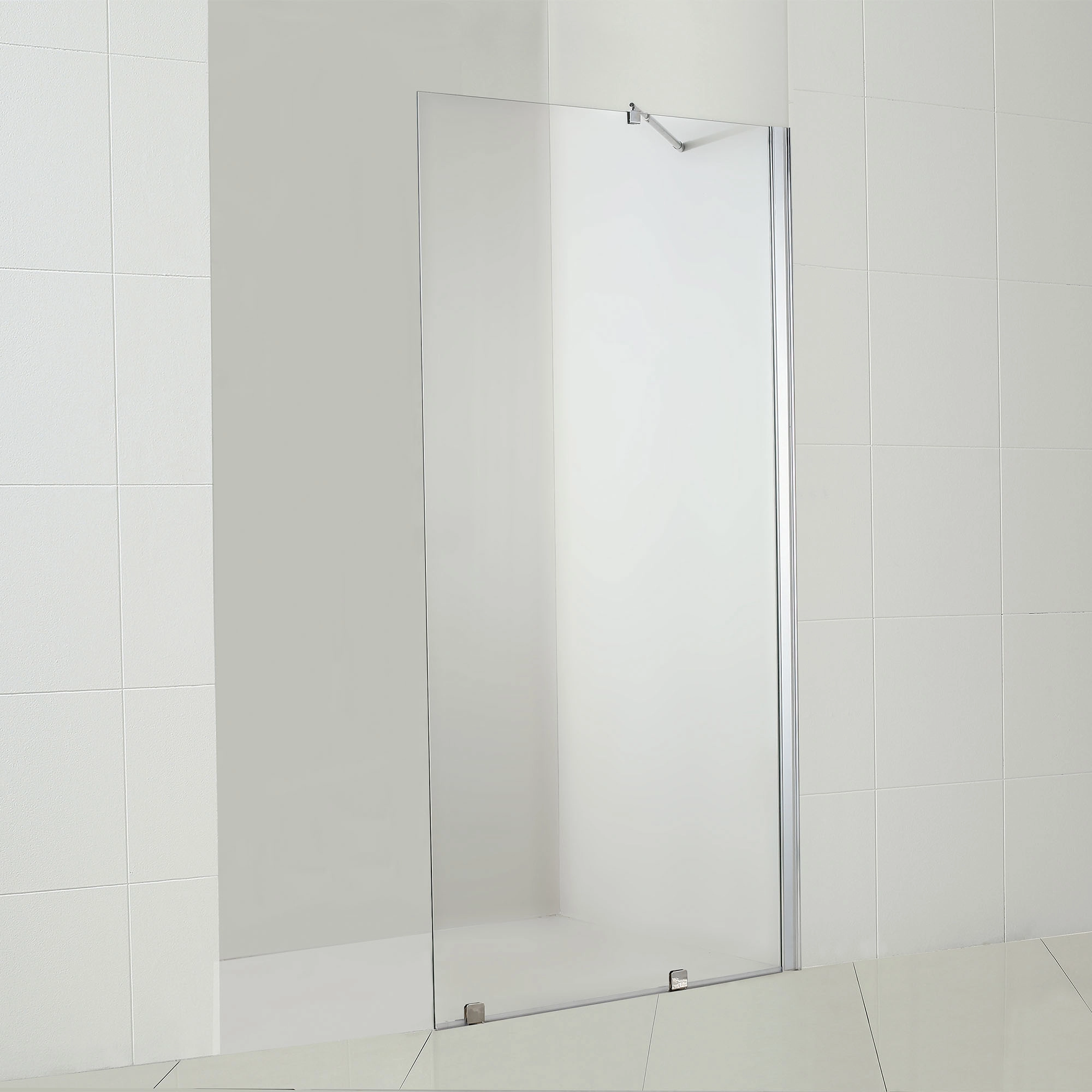 Mampara Ducha Style Fija Vidro Templado Cromada 700x1980 mm