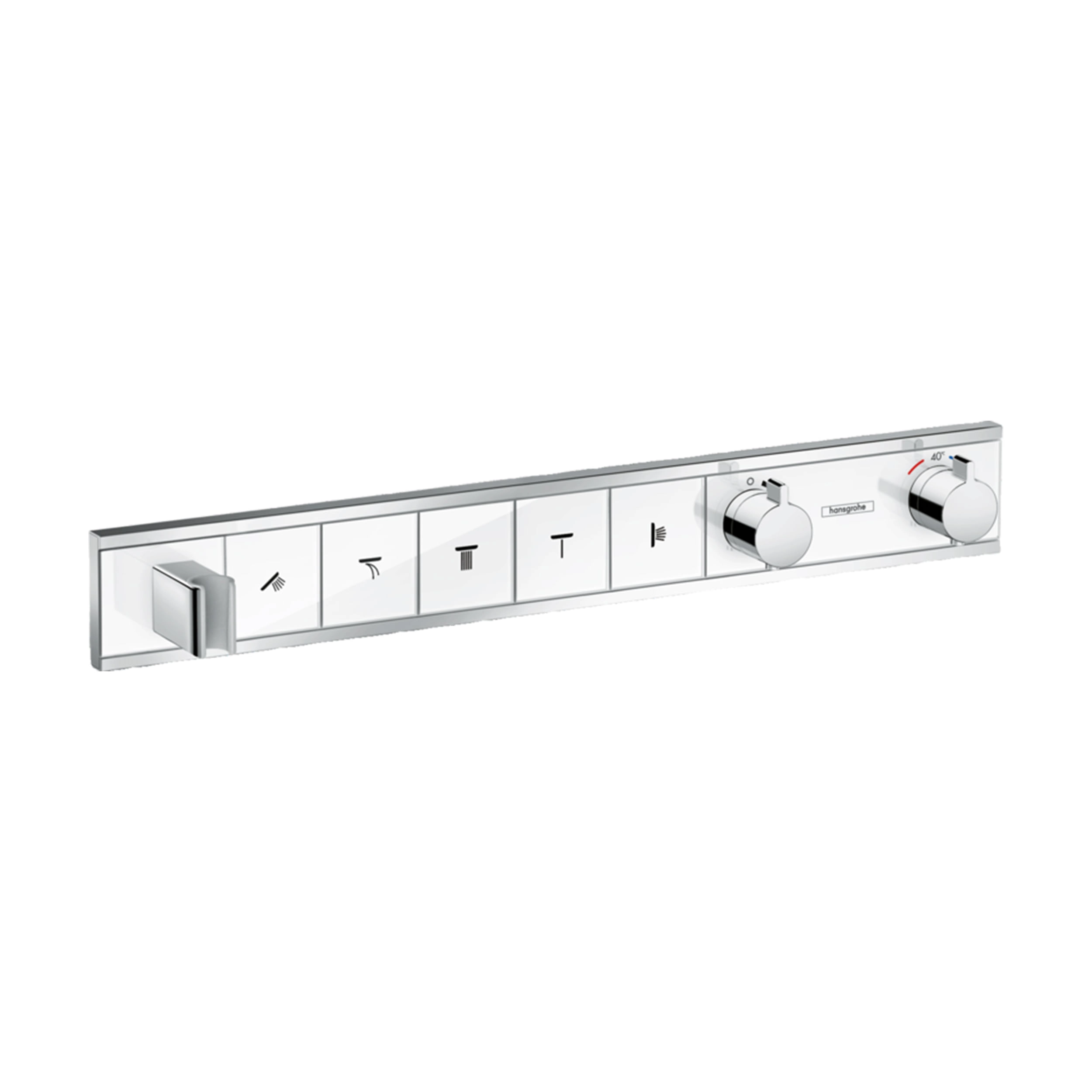 Termostato Rainselect Empotrado para Cinco Vías sin Cuerpo Interno Blanco Cromado