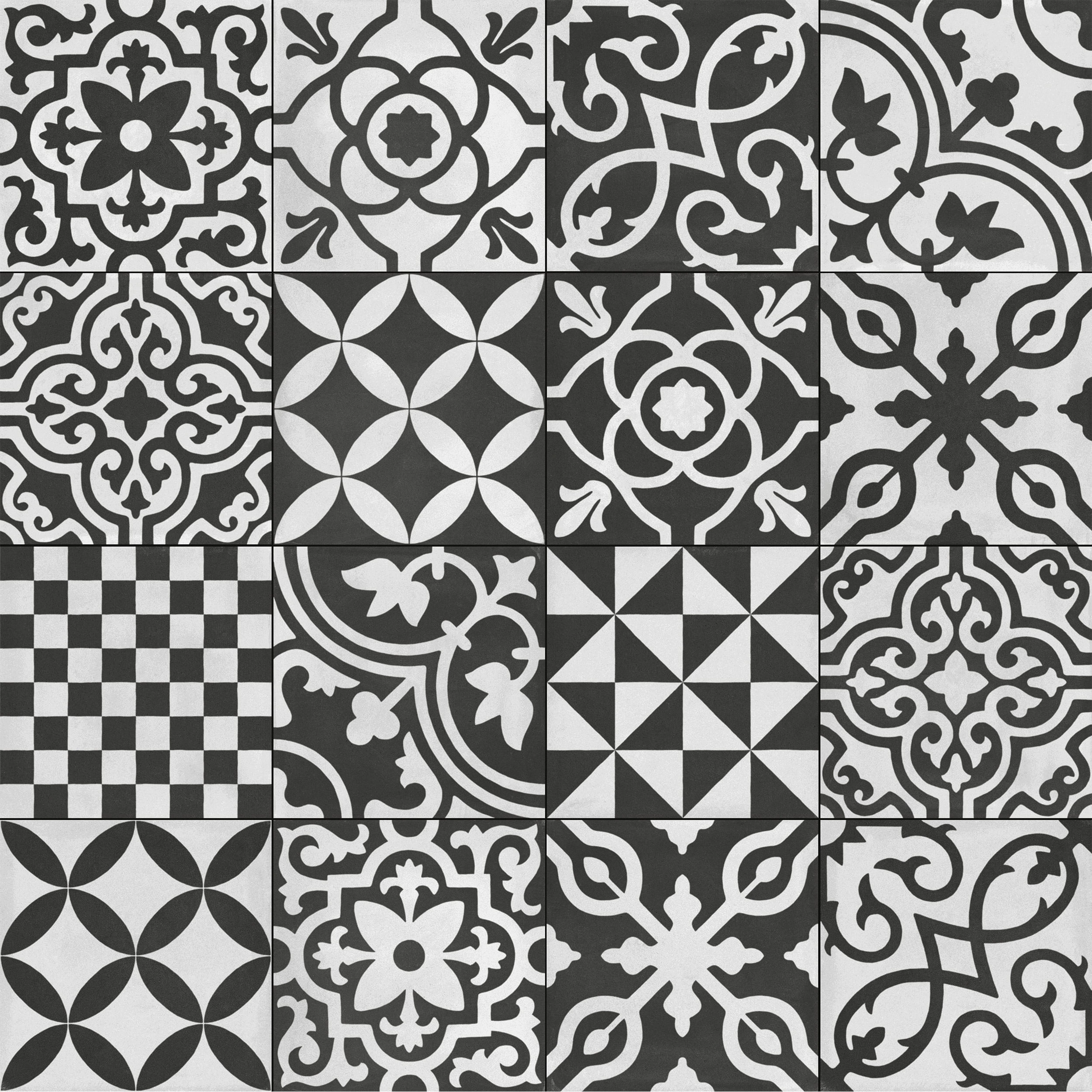 Porcelanato D-Segni Contrasti Decoro Mix Antracite Mate 20x20cm