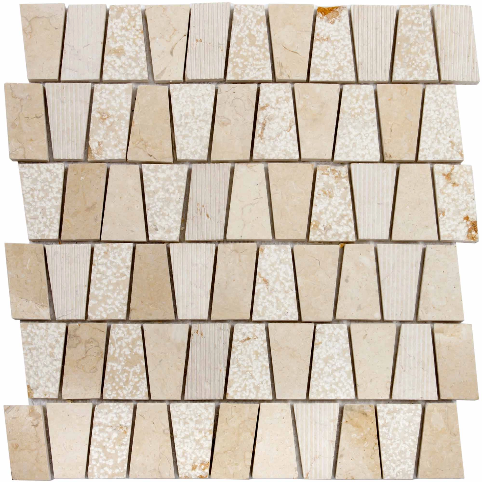 Mosaico Marfil Mix Polygon 30x30 cm