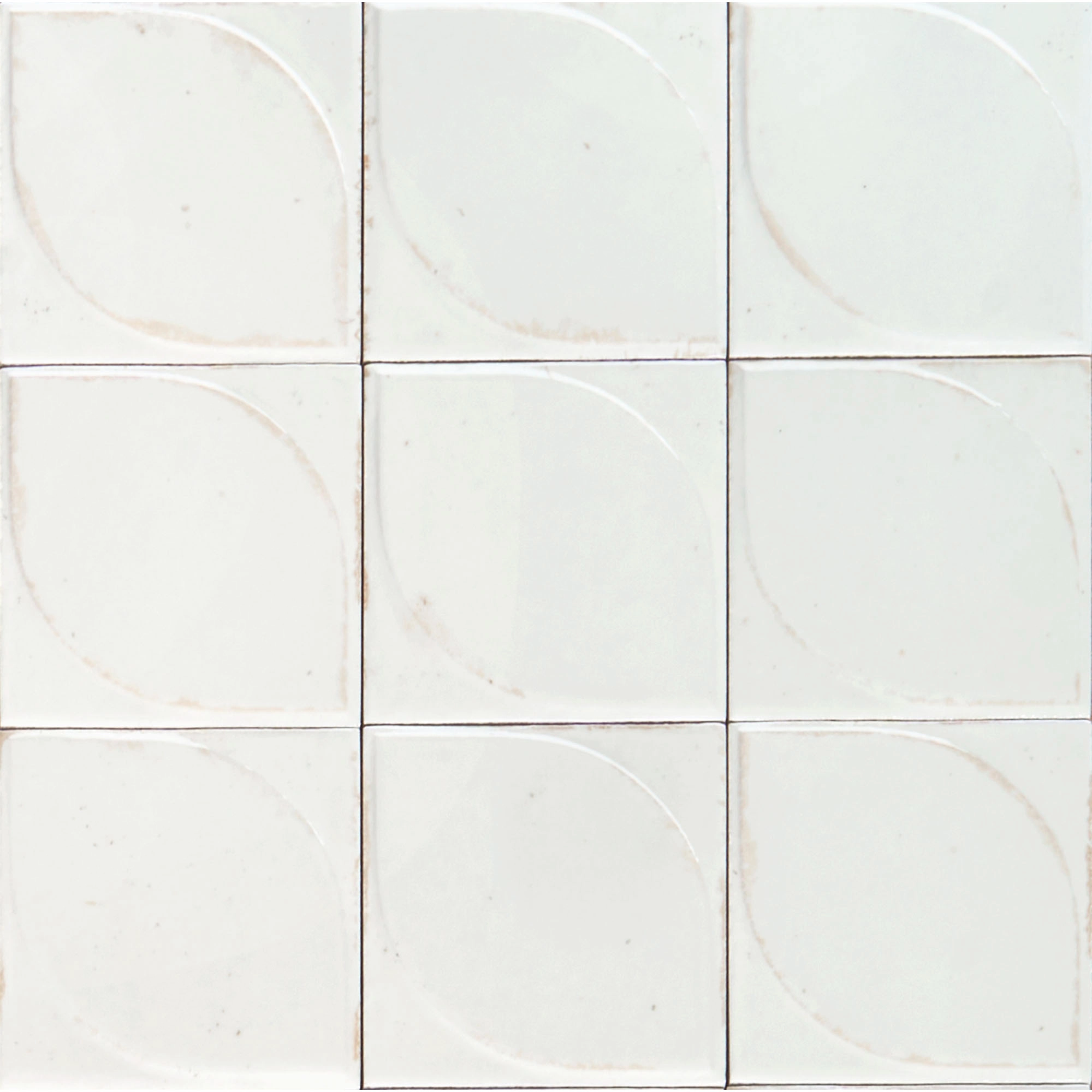 Porcelanato Lume White 3D Dew Lux Brillante 10x10 cm