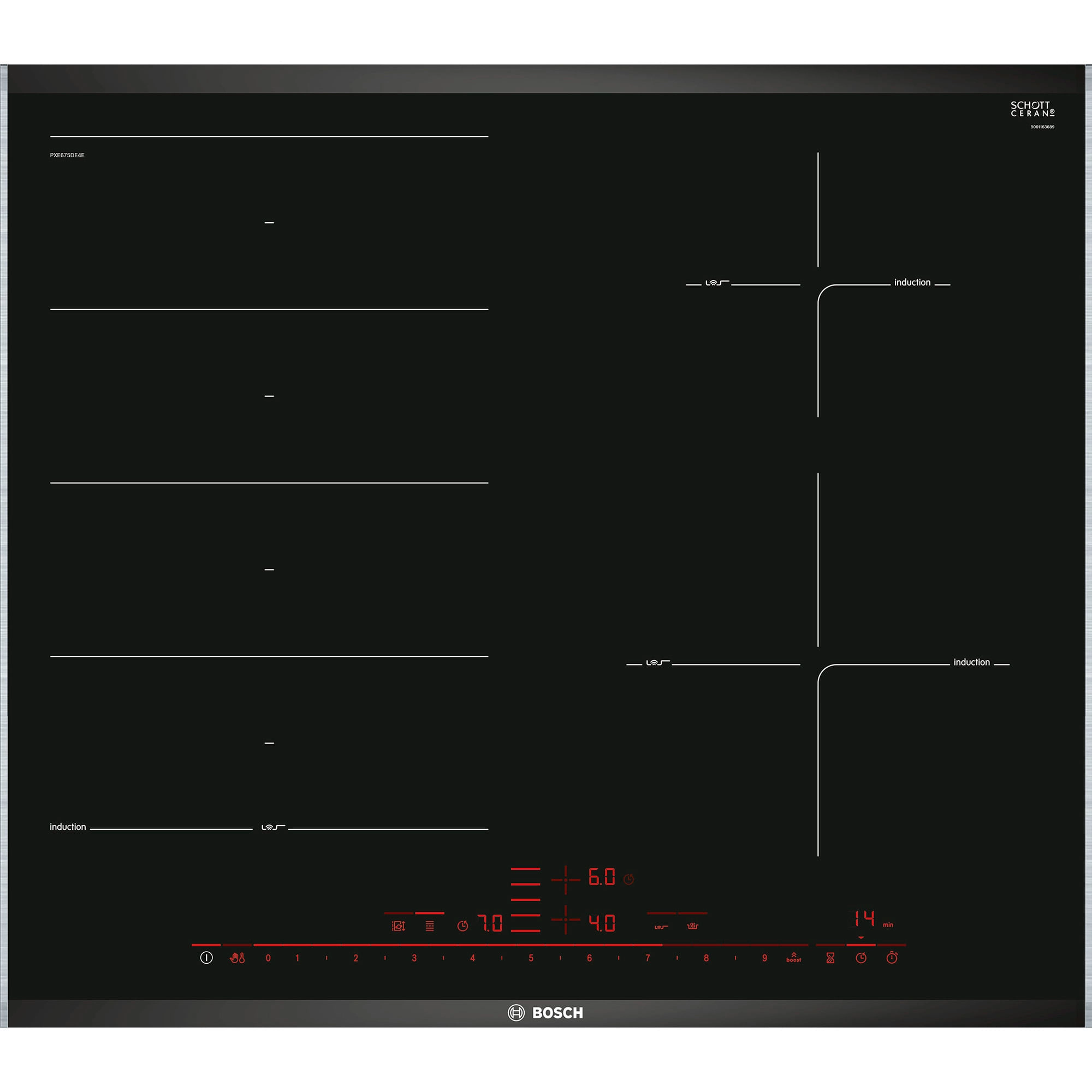 Encimera Inducción 2 Zonas + Flex PXE675DE4E 60 cm