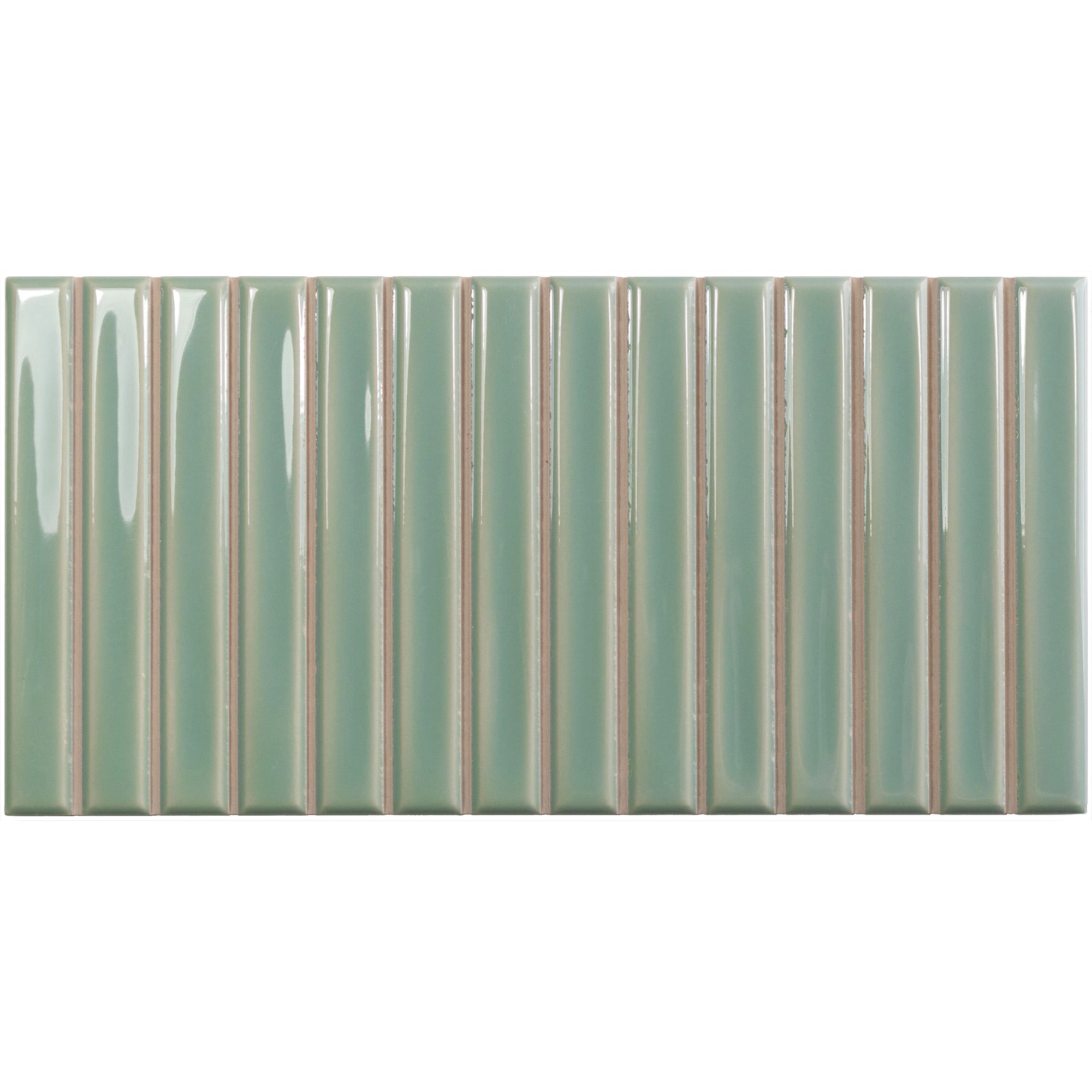 Cerámica Muro Sweet Bars Verde Claro Brillante 12.x25 cm