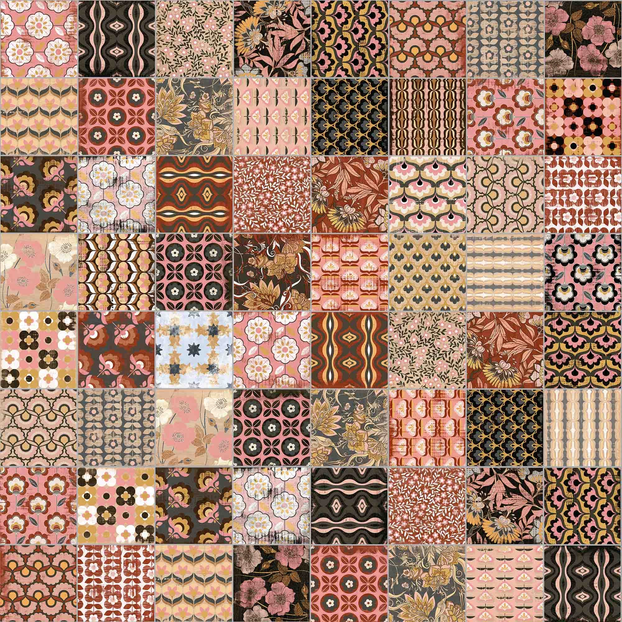 Porcelanato Ike Mix Summer Multicolor Mate 25x25 cm