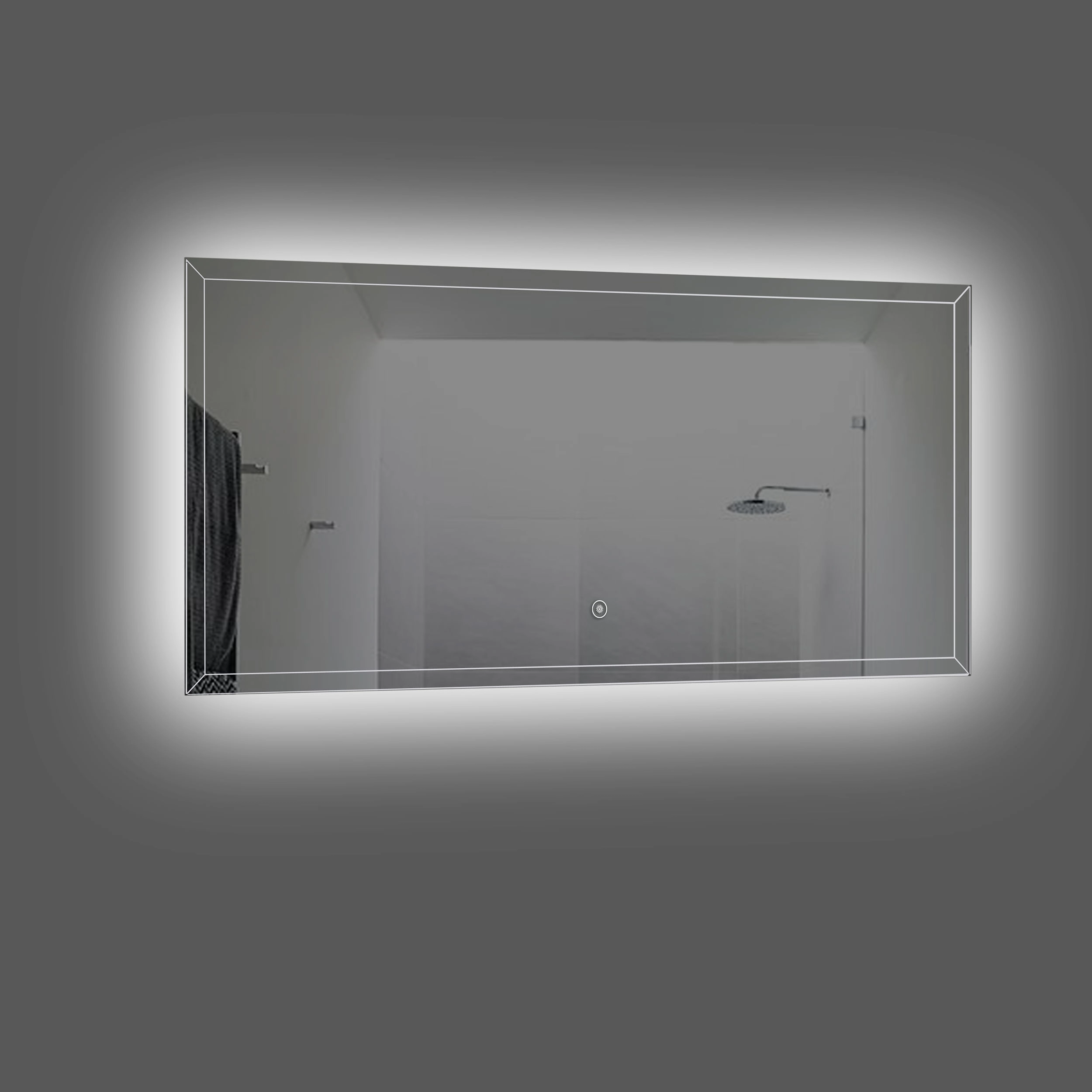 Espejo Film Rectangular Led Cromado 120x3x60 cm