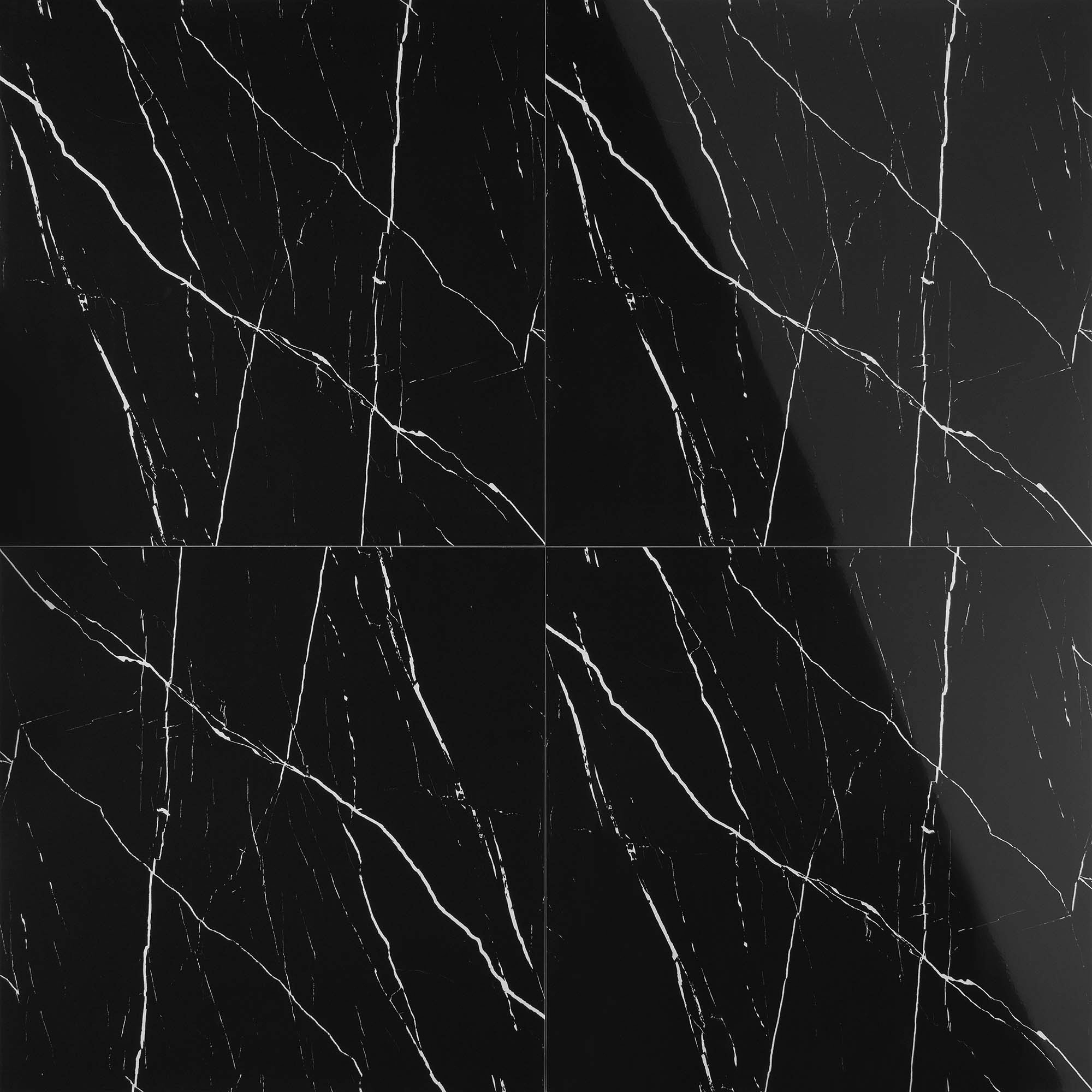 Cerámica Negro Marquina Brillante 60x60 cm