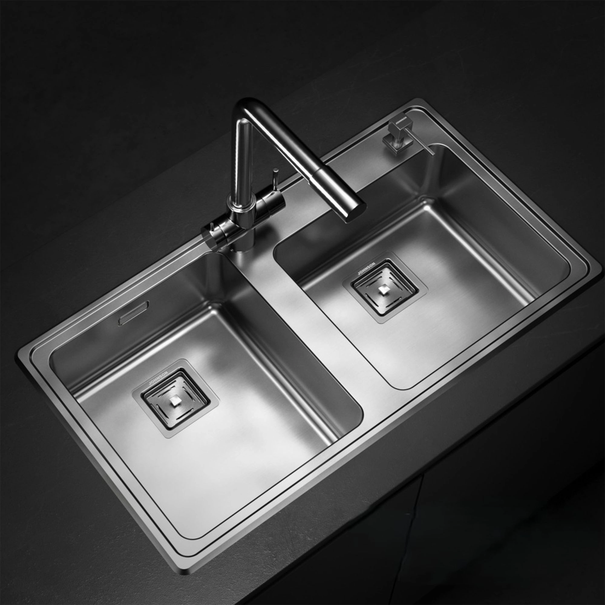 Lavaplatos Quadra Q085A 2 Cubetas Acero Inoxidable 304 855x482x175 mm