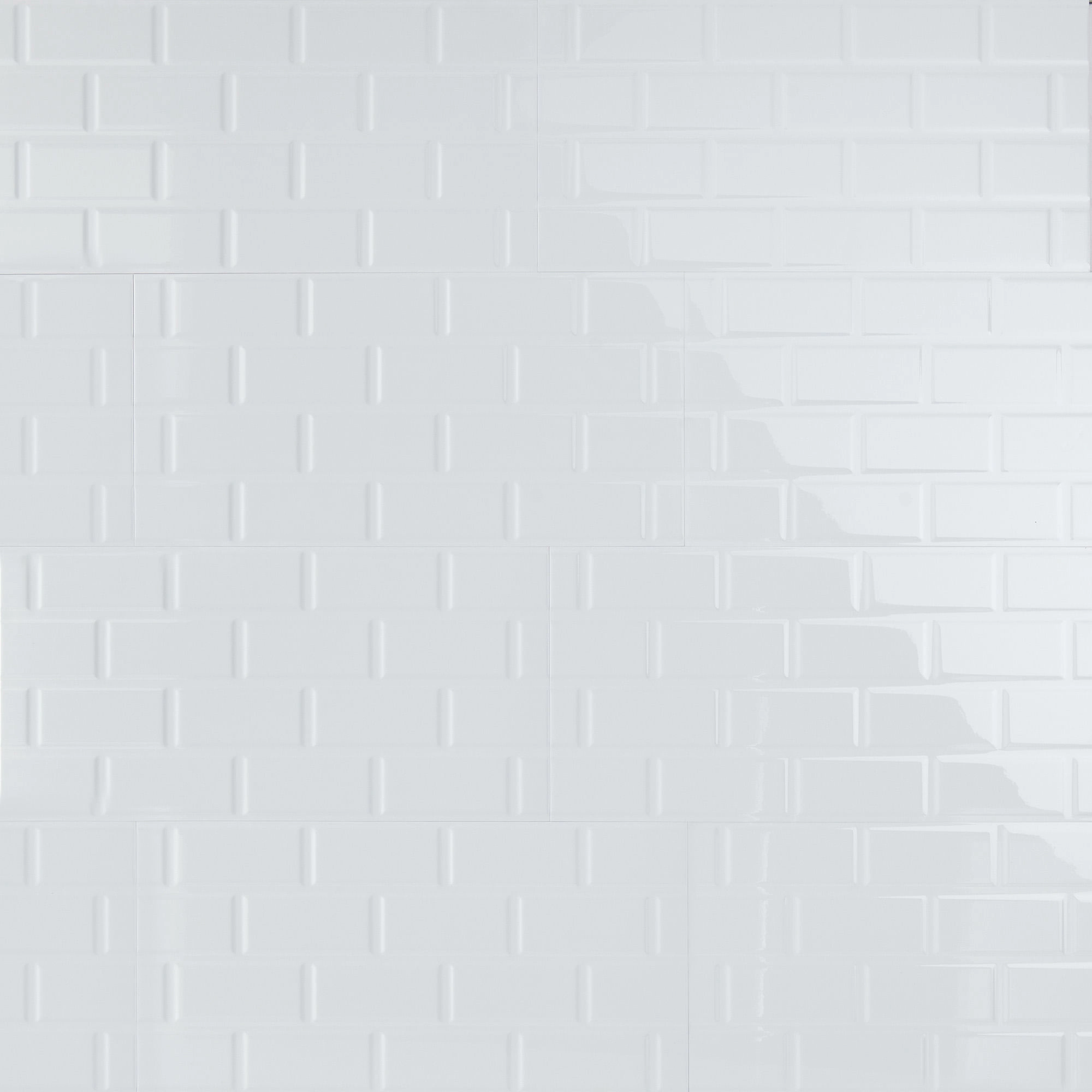 Cerámica Muro Ice Deco Metro Blanco Brillante 30x60 cm