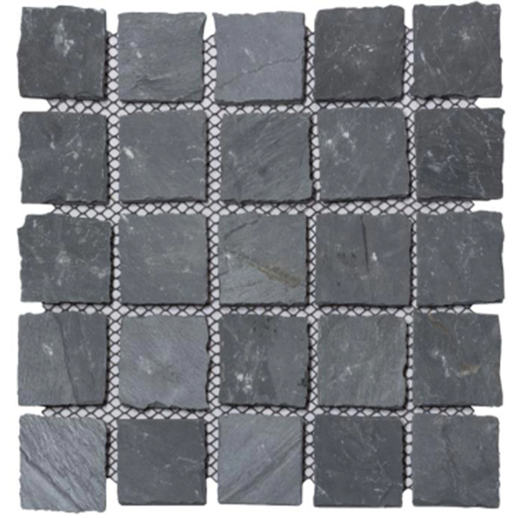 Piedra Adoquin Negro Rústico 50x50 cm