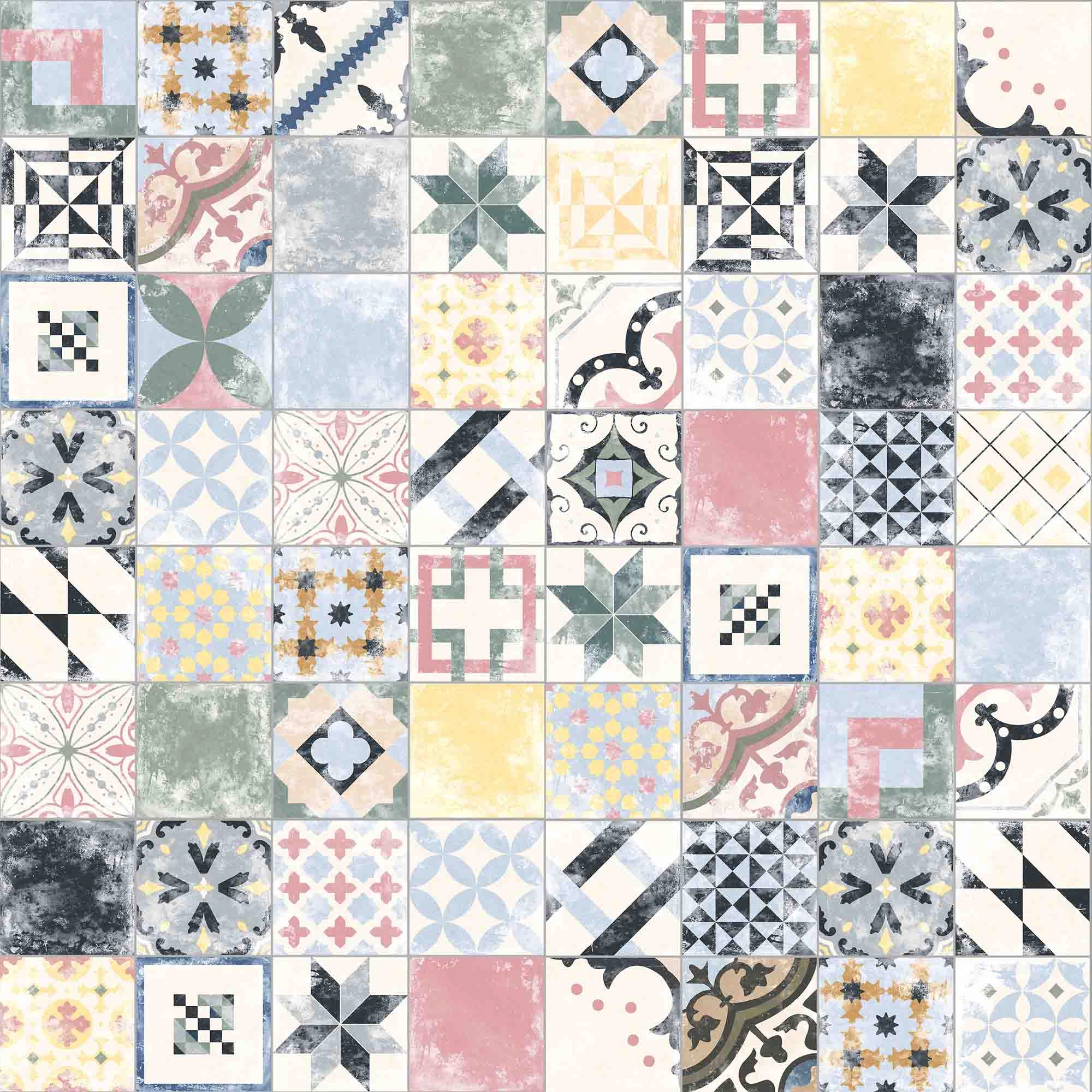Porcelanato Heritage Multicolor Mate 25x25 cm