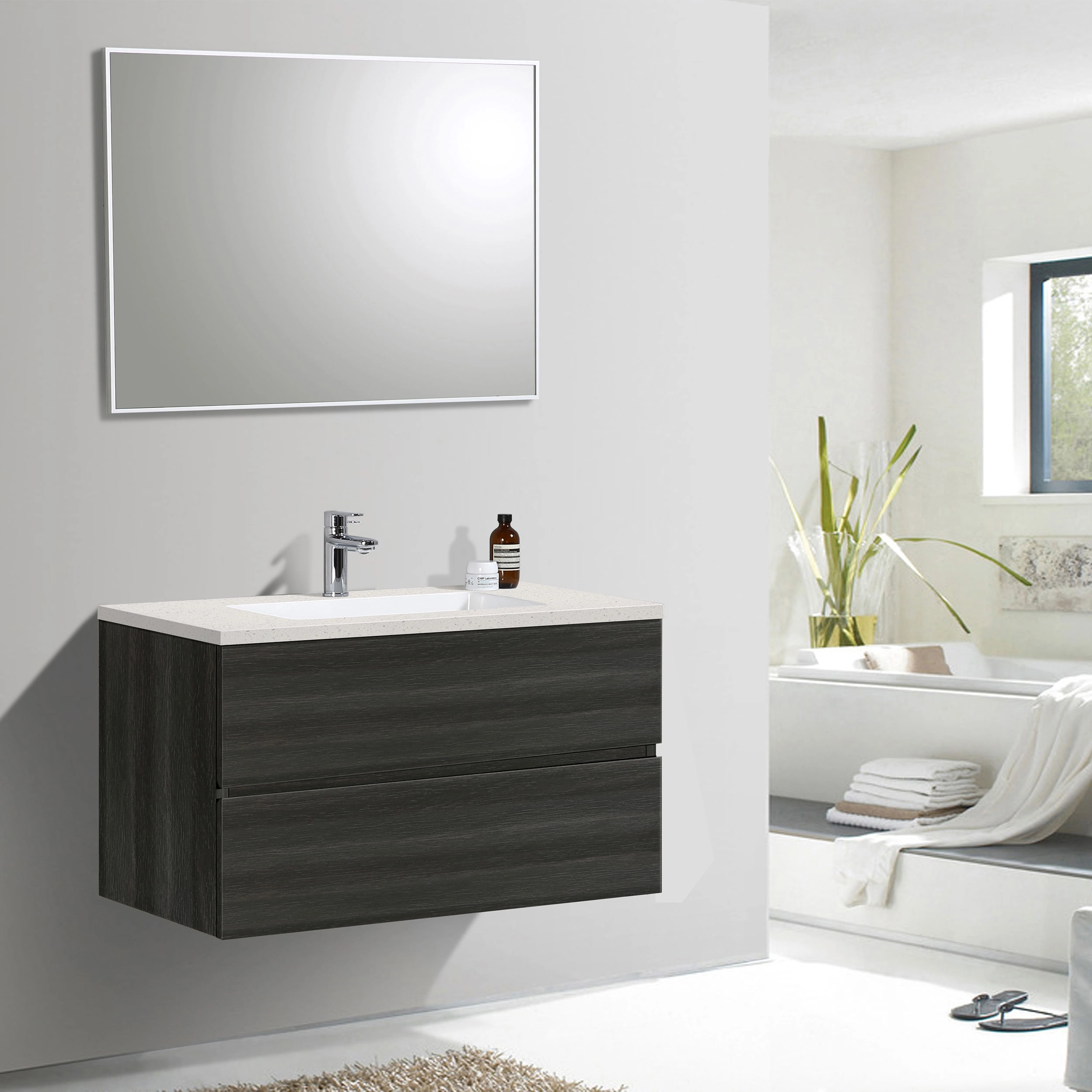 Mueble de Baño Rain con Lavamanos 900 mm Graph Oak