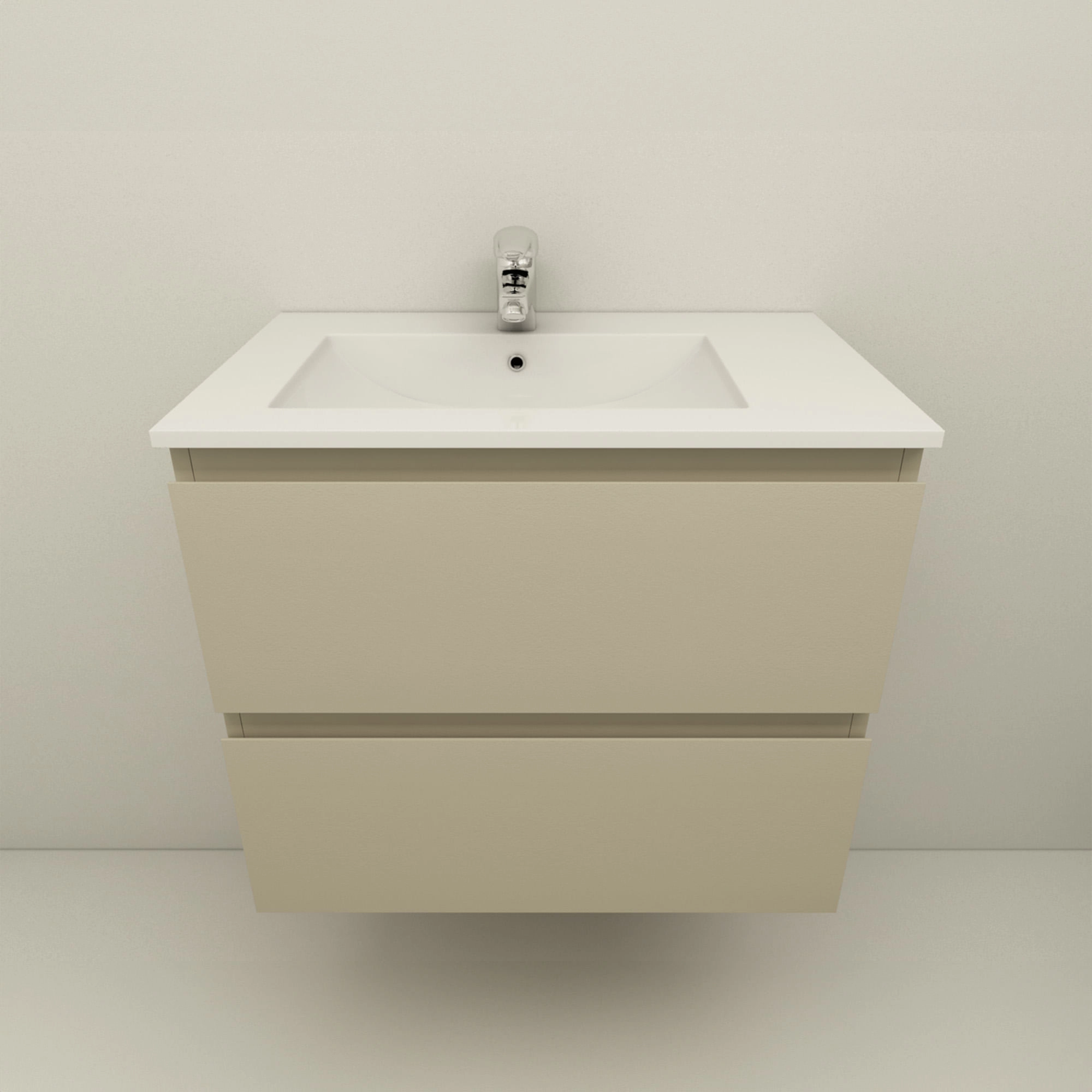 Mueble de Baño Delfos con Lavamanos 600x450x600 mm 2 Cajones Mink Grey Matt