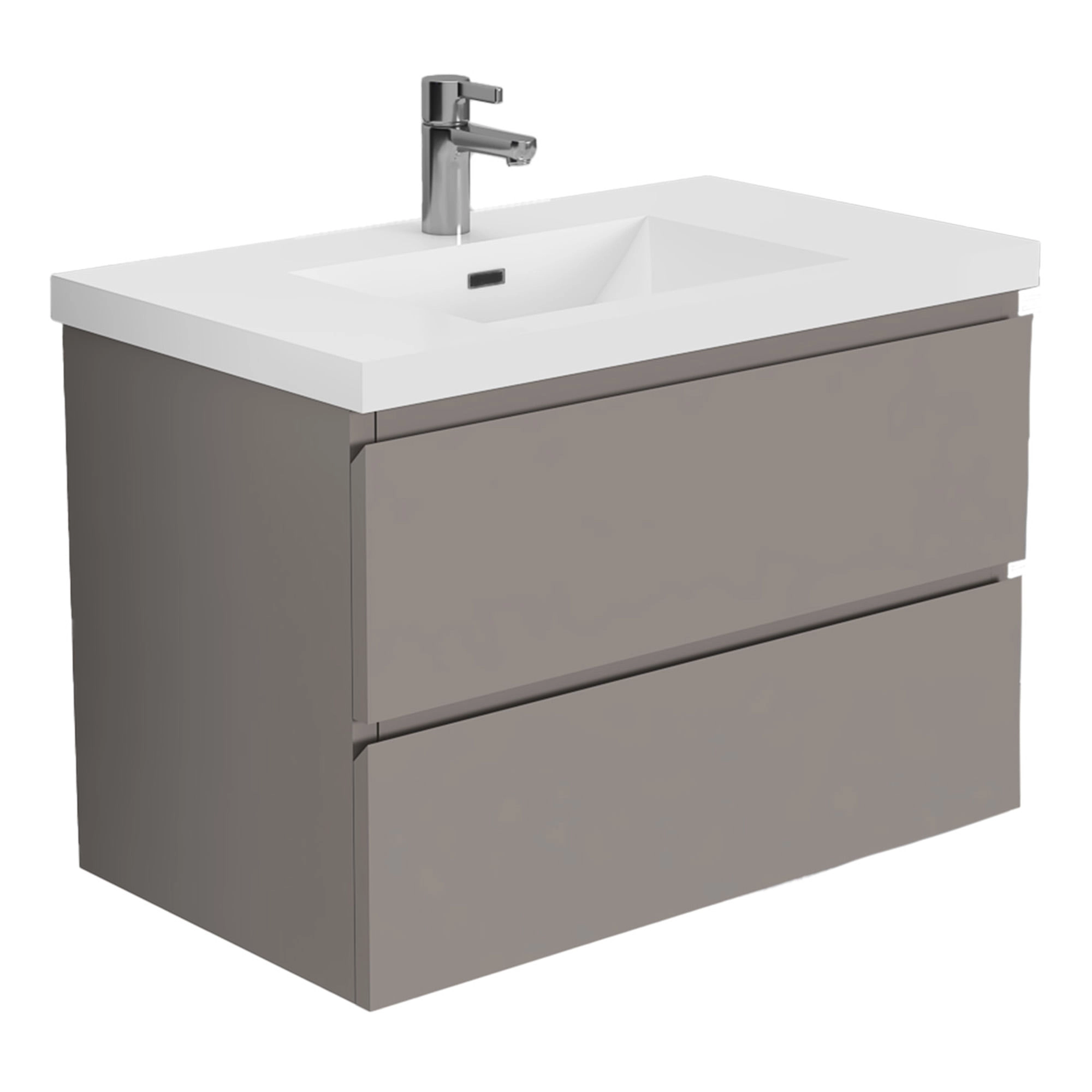 Mueble de Baño City con Lavamanos 800 mm 2 Cajones Thunder Grey Matt