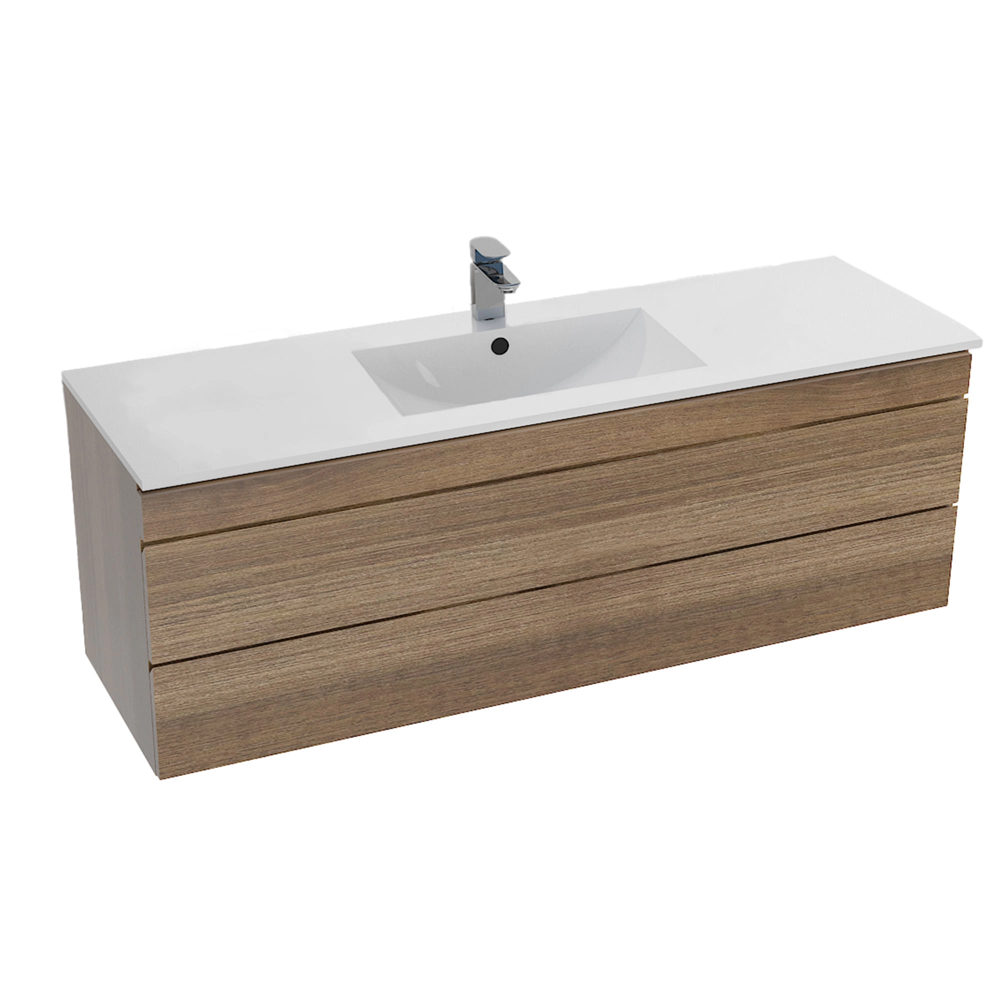 Mueble de Baño Delfos con Lavamanos 1200x450x600 mm 2 Cajones Light Oak