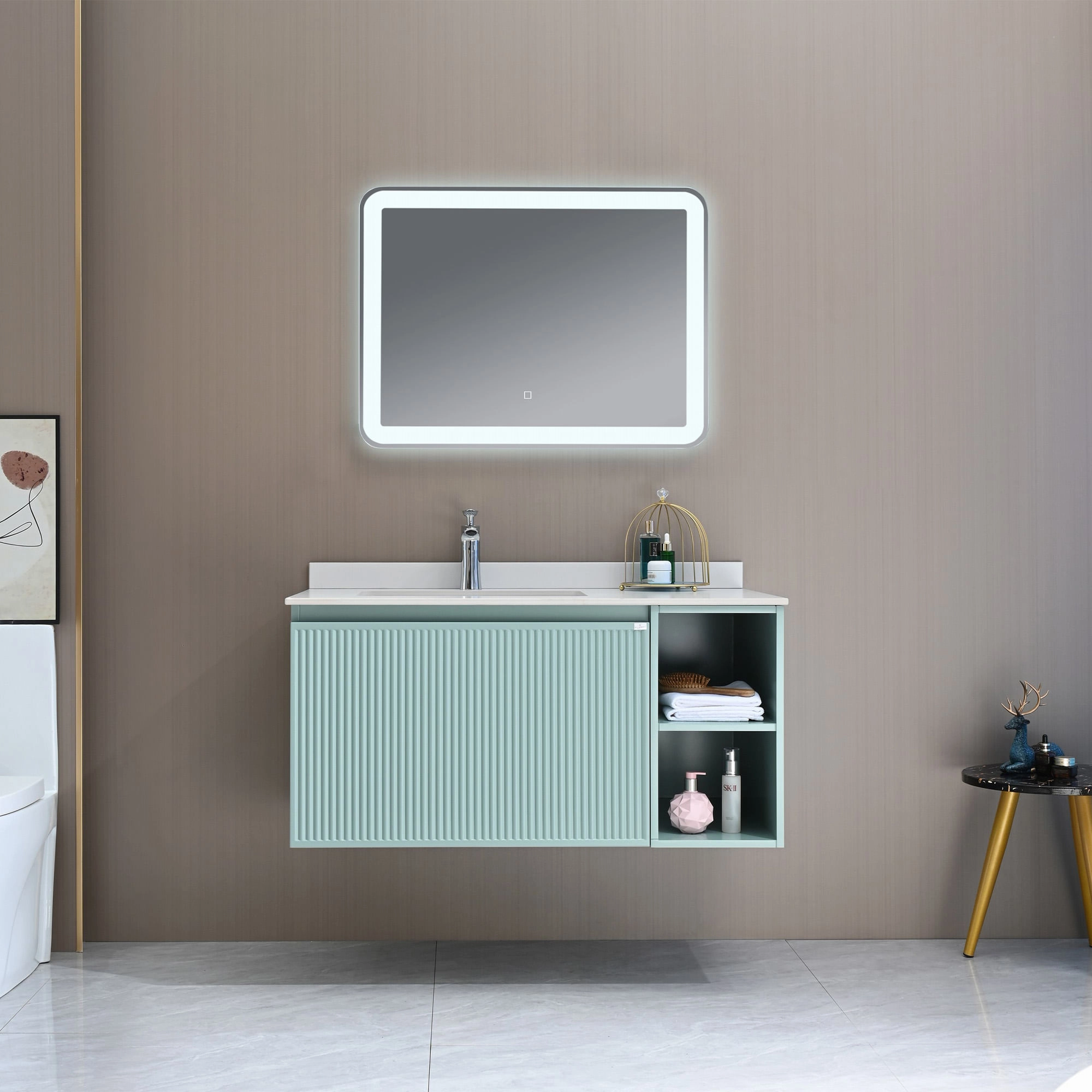 Mueble de Baño Giorgia con Lavamanos 1000 mm 1 Cajón Minty Green