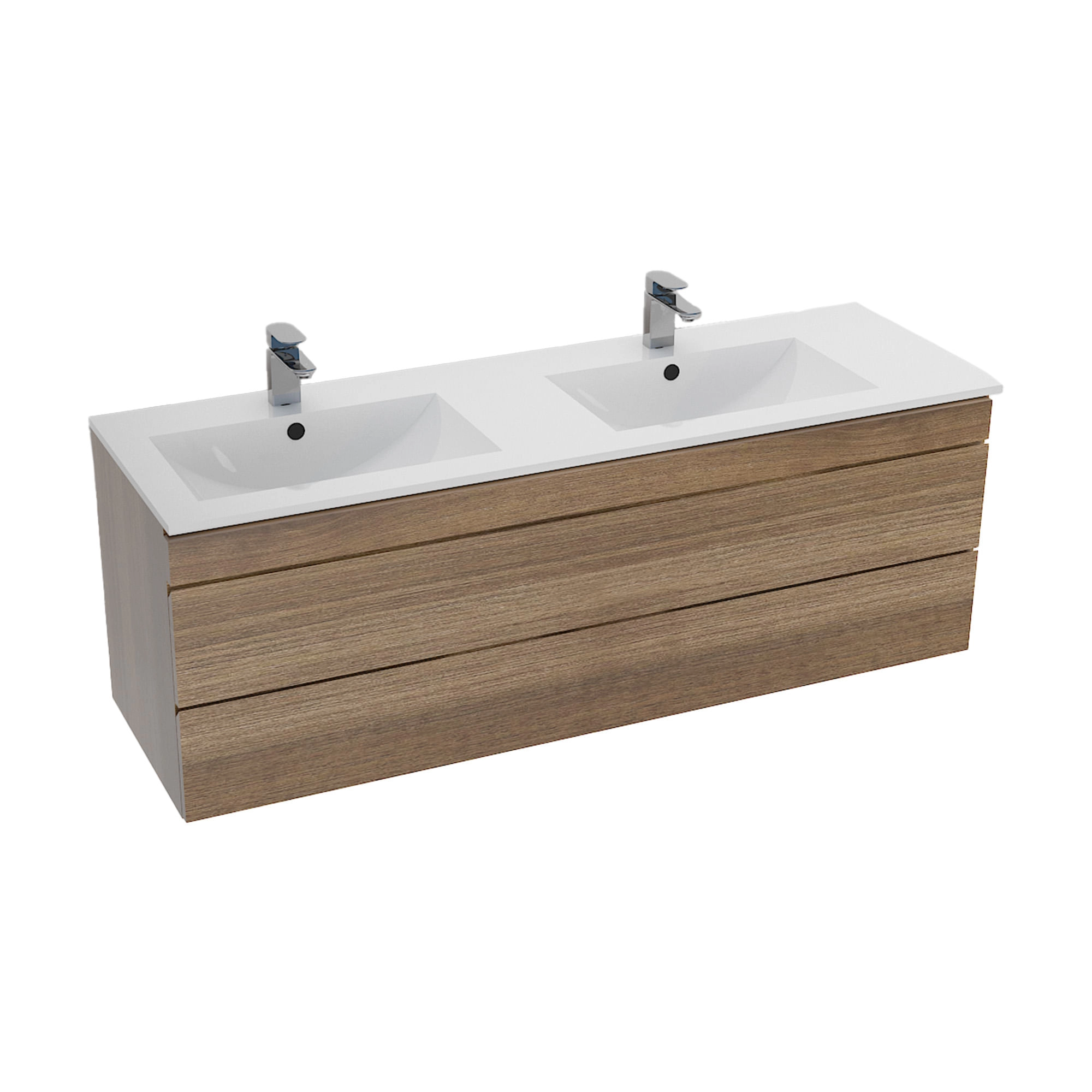 Mueble de Baño Delfos con Lavamanos 1200x450x600 mm 2 Cajones Light Oak