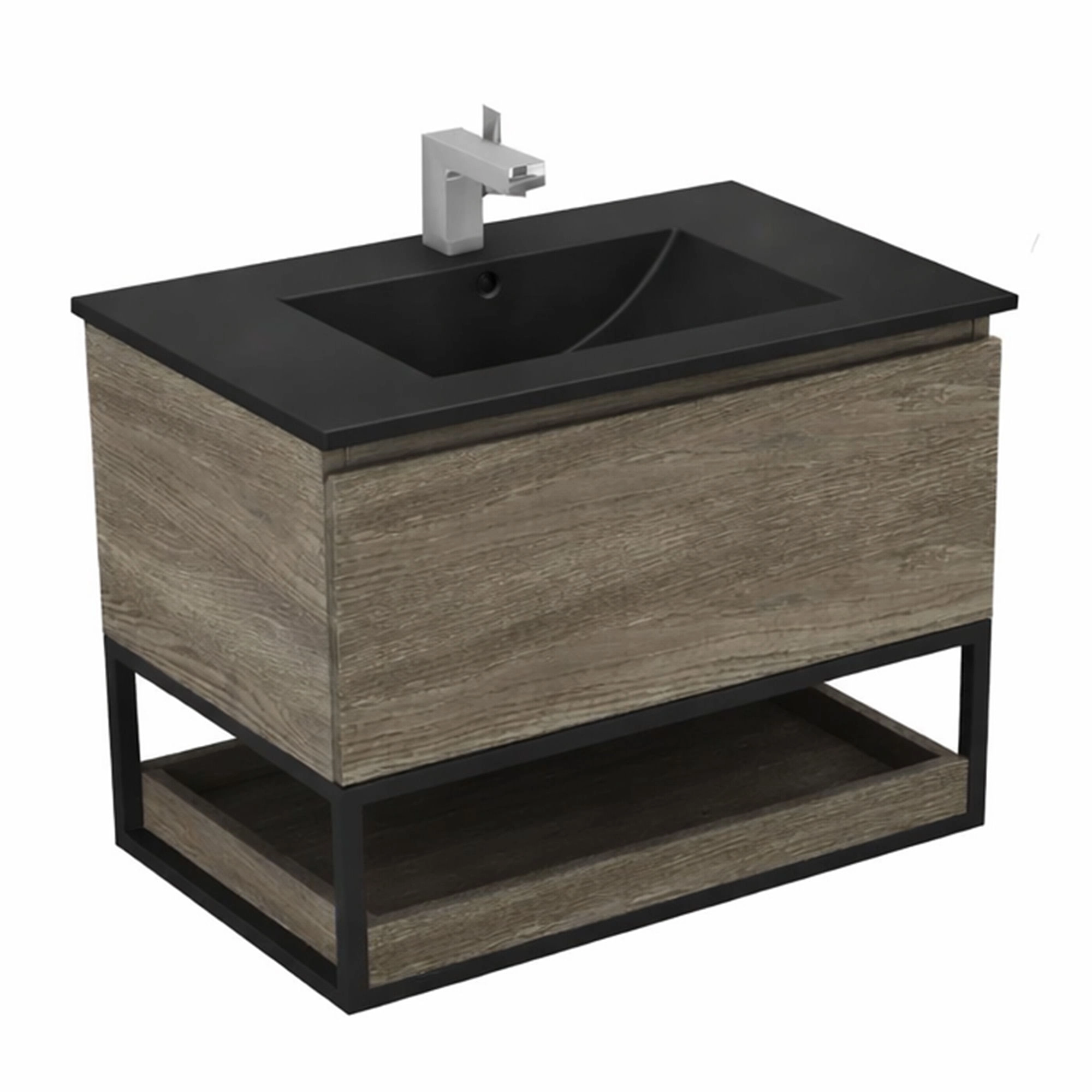 Mueble de Baño Delfos con Lavamanos 700x450x600 mm 1 Cajón y Repisa Cinder