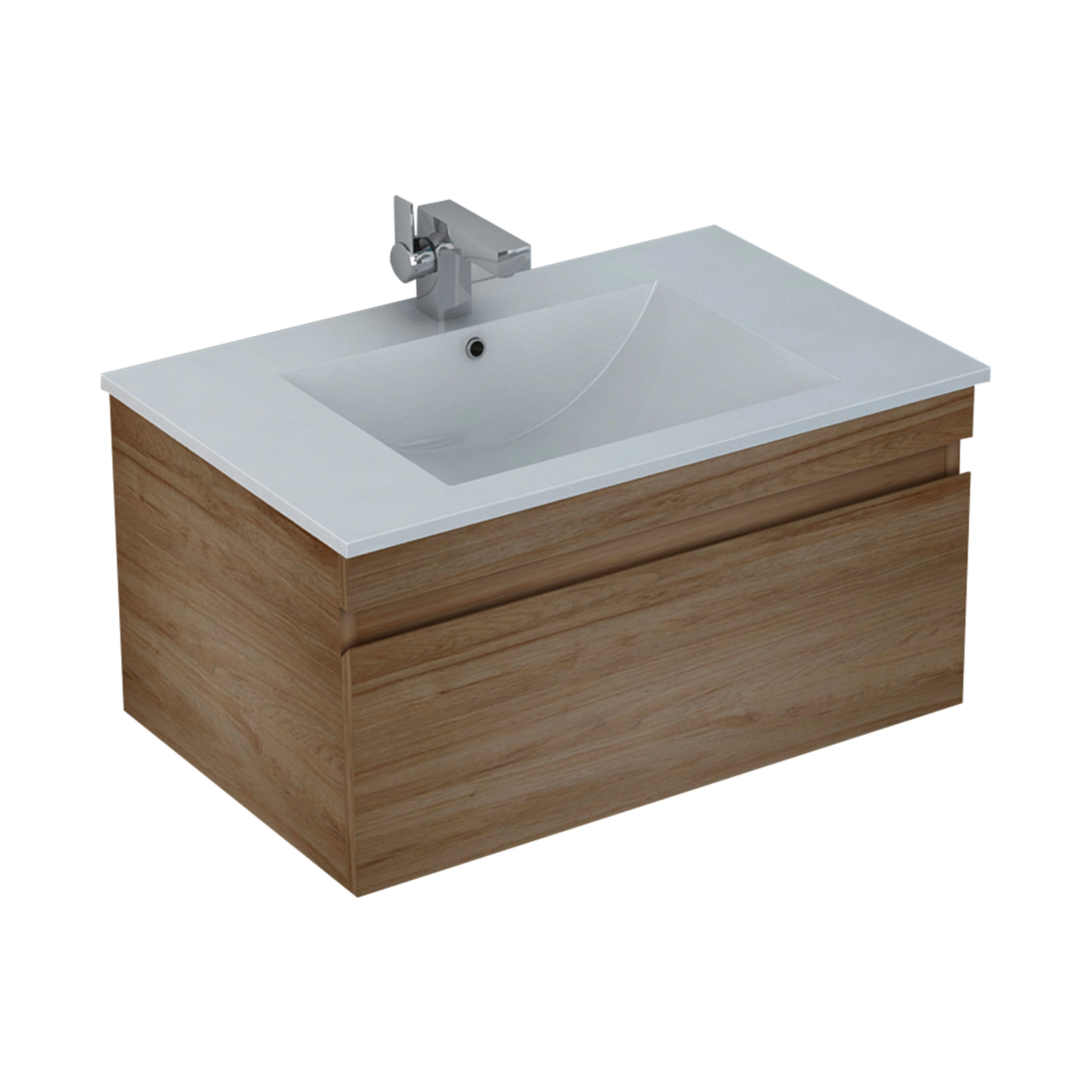 Mueble de Baño Delfos con Lavamanos 700x450x350 mm 1 Cajón Light Oak