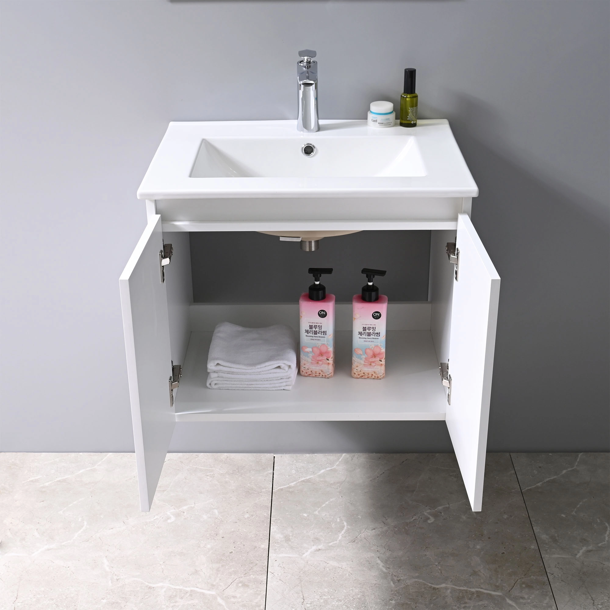 Mueble de Baño Queen con Lavamanos 600x455x480 mm 2 Puertas Blanco