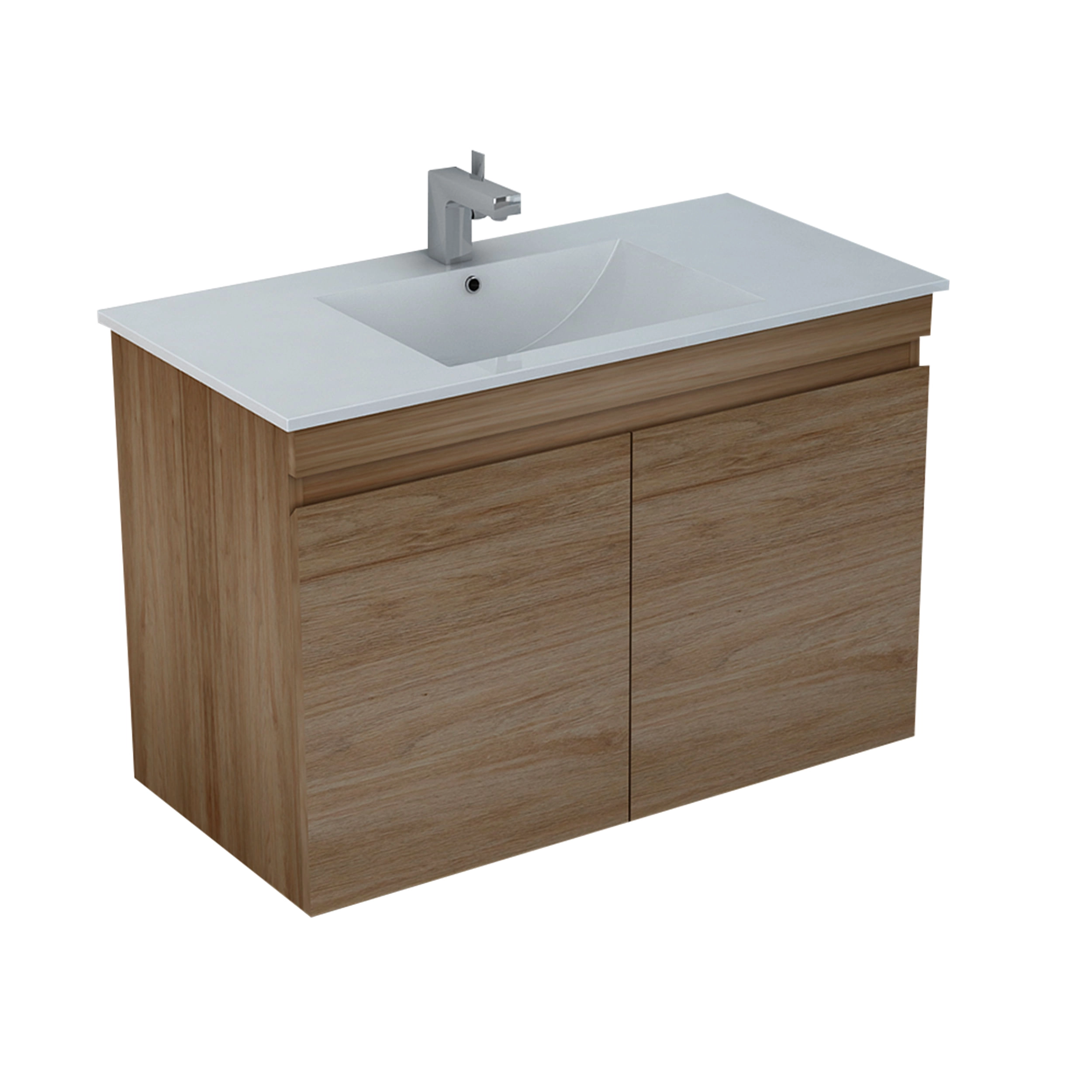 Mueble de Baño Delfos con Lavamanos 900x450x600 mm 2 Puertas Light Oak