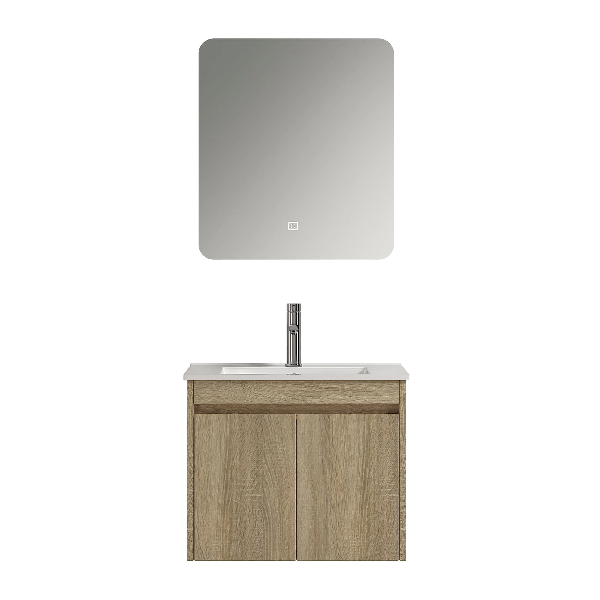 Mueble de Baño Nepal con Lavamanos 600x470x495 mm 2 Puertas Brown Wood