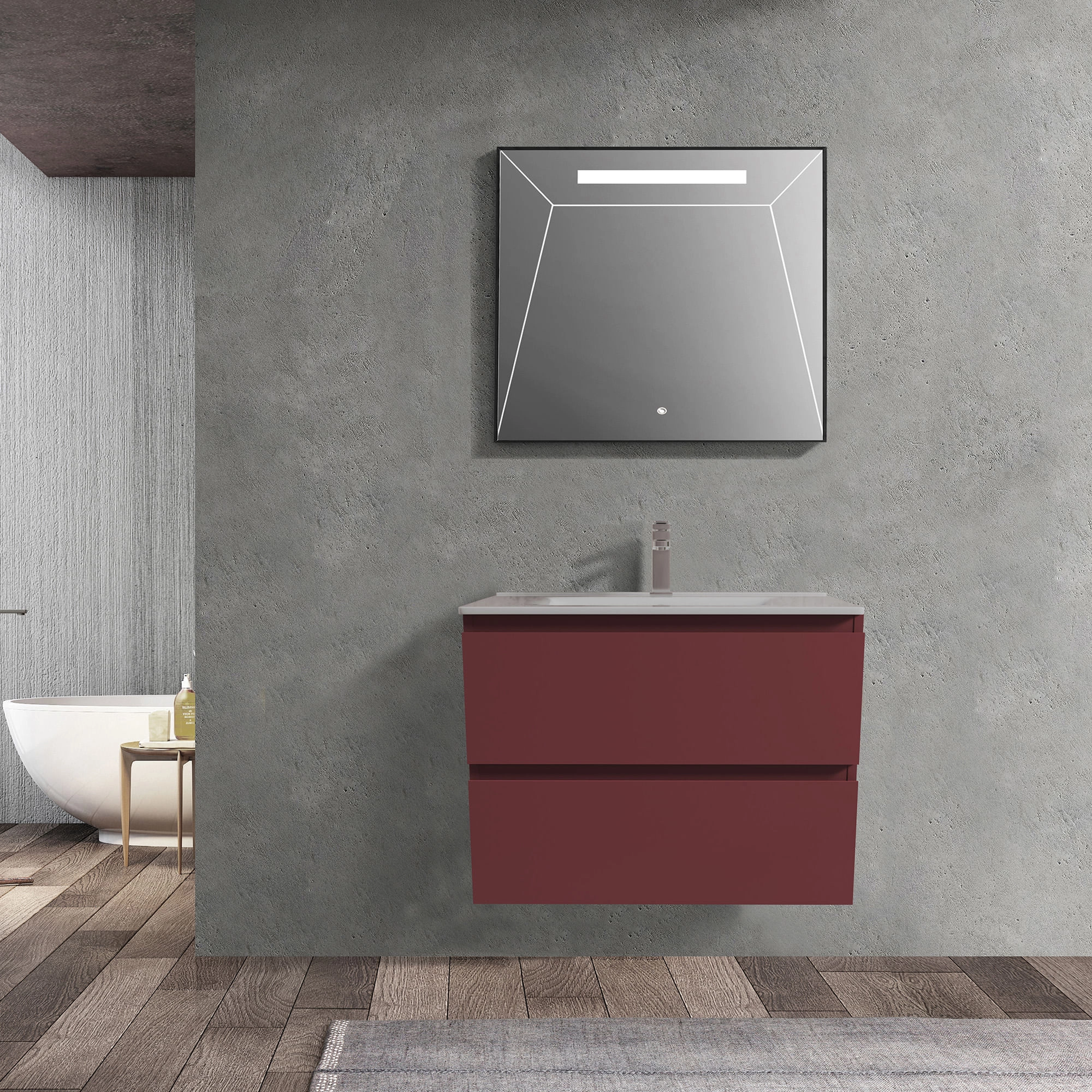 Mueble de Baño Delfos con Lavamanos 800x475x550 mm 2 Cajones Terracota