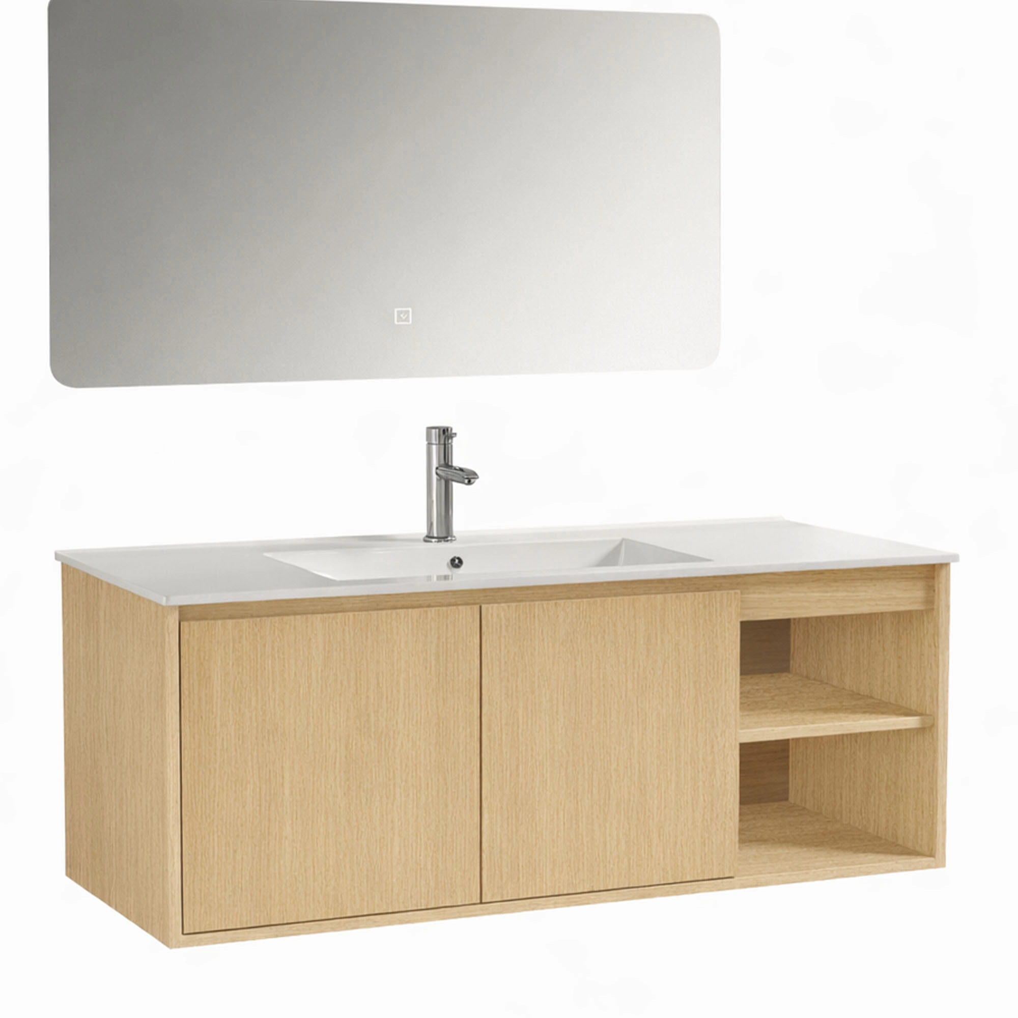 Mueble de Baño Nepal con Lavamanos 1200x470x500 mm 2 Puertas y Repisa Light Oak