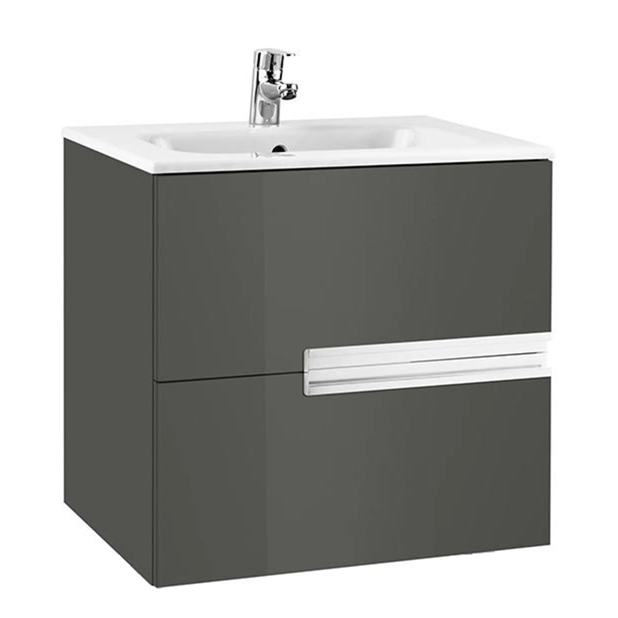 Mueble de Baño Victoria-N con Lavamanos 600x460x565 mm 2 Cajones Gris Antracita